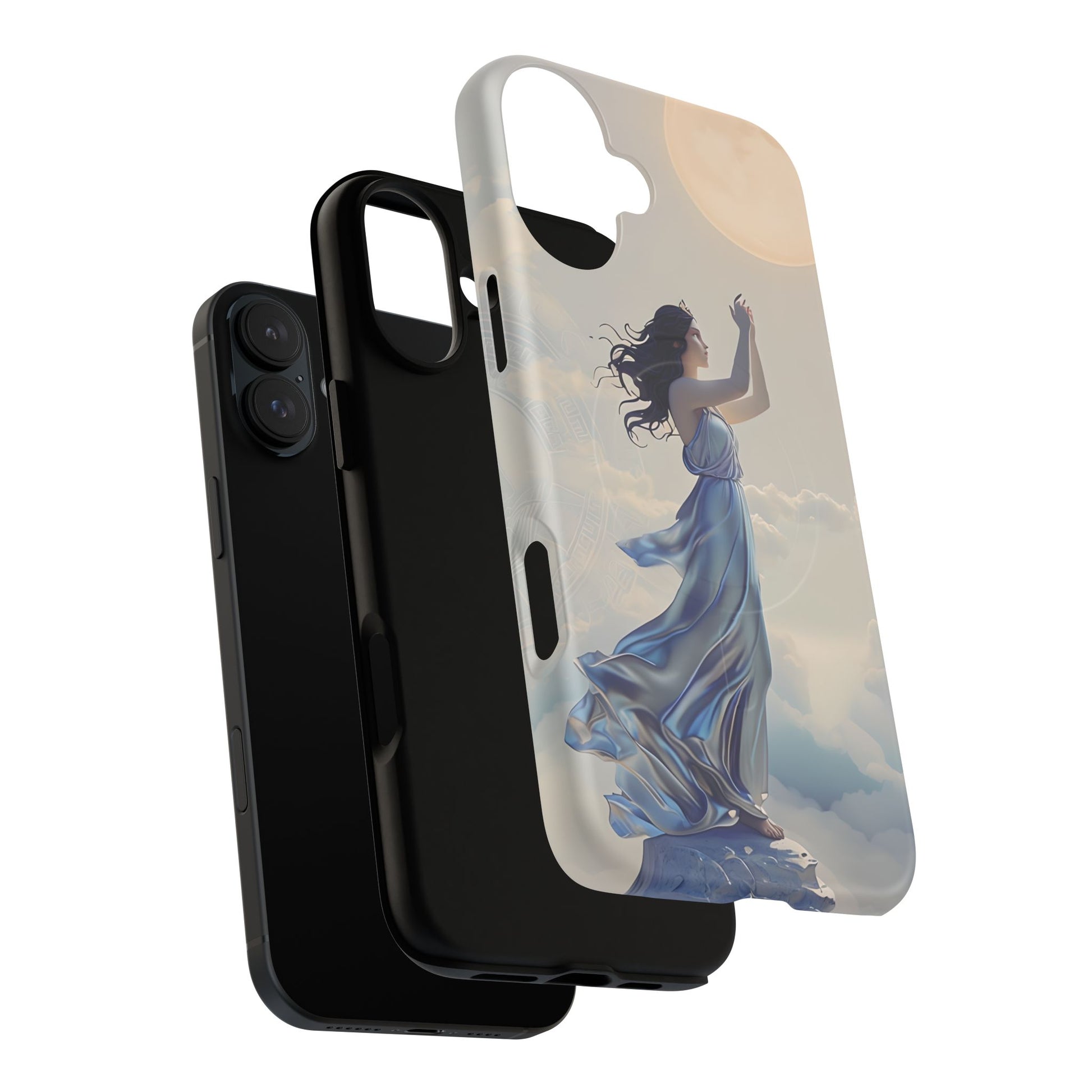 Moonlit Ascend - Ethereal Celestial Art iPhone 16 Plus MagSafe Phone Case -Dreamy Night Sky & Floating Woman Design