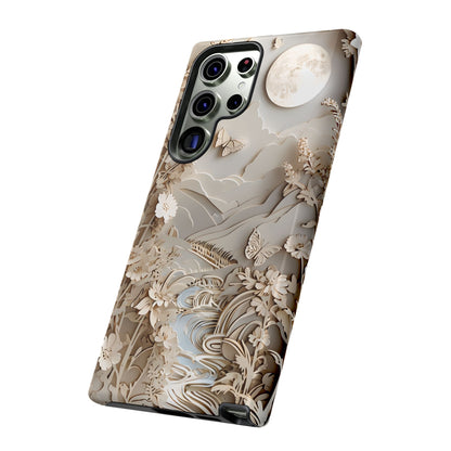 Moonlit Garden moonlit garden landscape artwork Samsung Galaxy phone case angled view