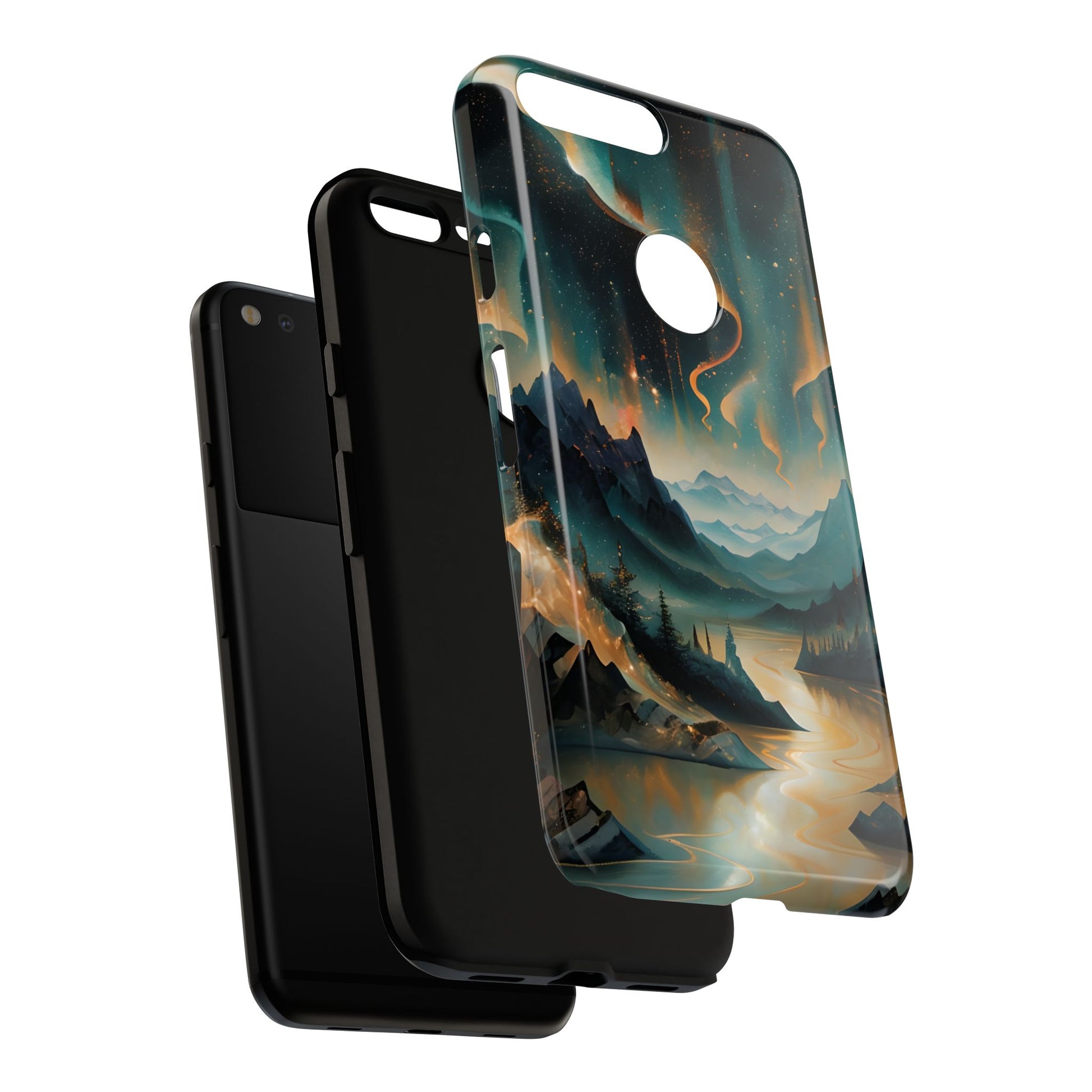 Aurora Dreamscape Tough Case for Google Pixel XL - Northern Lights Artistic Shockproof Cover, Elegant Protective Phone Case