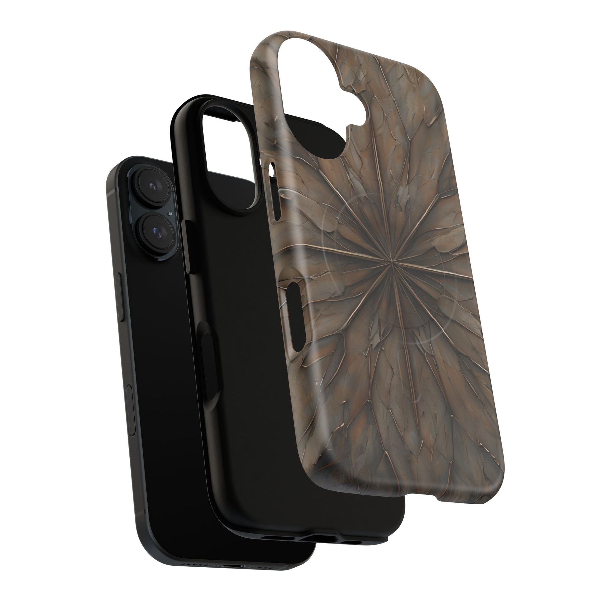 Earthstone Mandala - Kaleidoscope Collection Artistic Taupe Burst - iPhone 16 MagSafe Phone Case