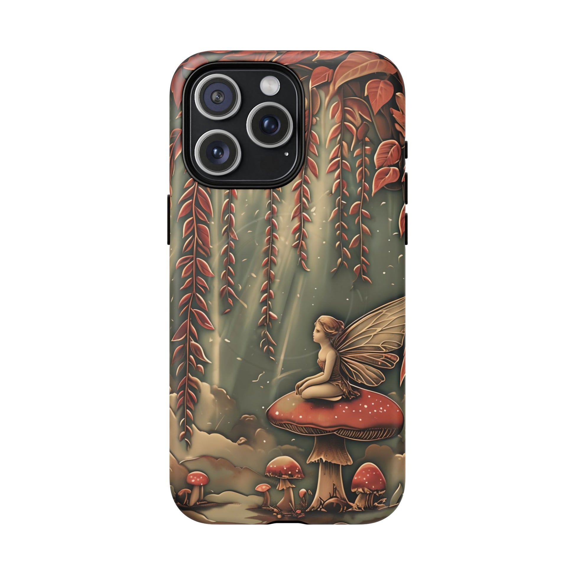 Willow Whisper - Tranquil Nature Art iPhone 15 Pro Max MagSafe Phone Case - Serene Willow Tree & Meditative Figure Design