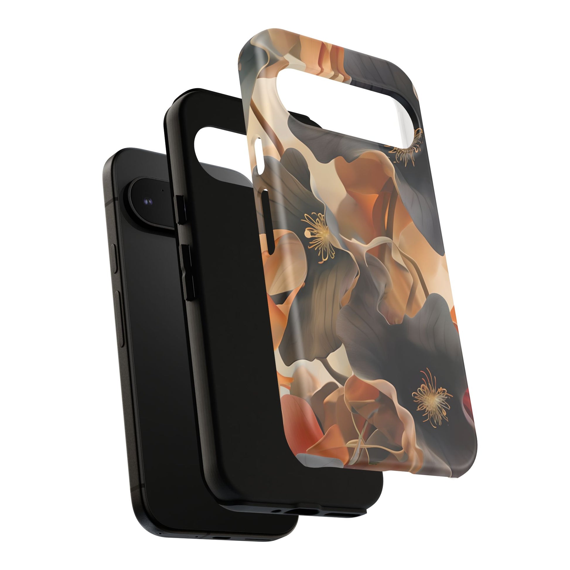 Autumn Ember - Moody Floral Art Google Pixel 9 Tough Phone Case - Warm Earthy Botanical Design