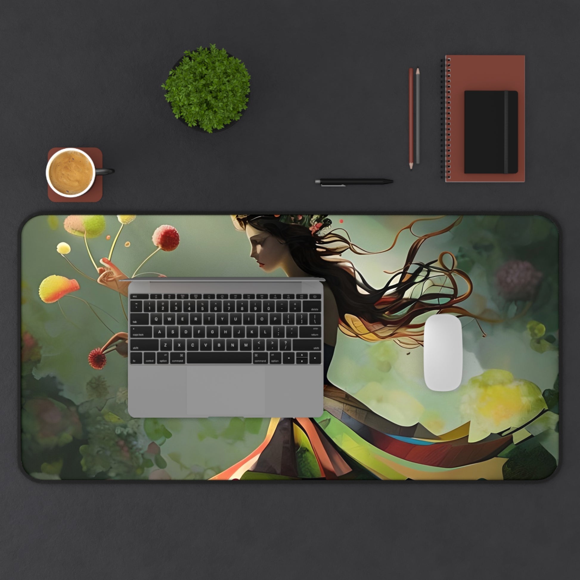 Dancing Wildflower Must Desk Mat - Premium Office Desk Pad, 3 Sizes Available, Artistic Workspace Protection