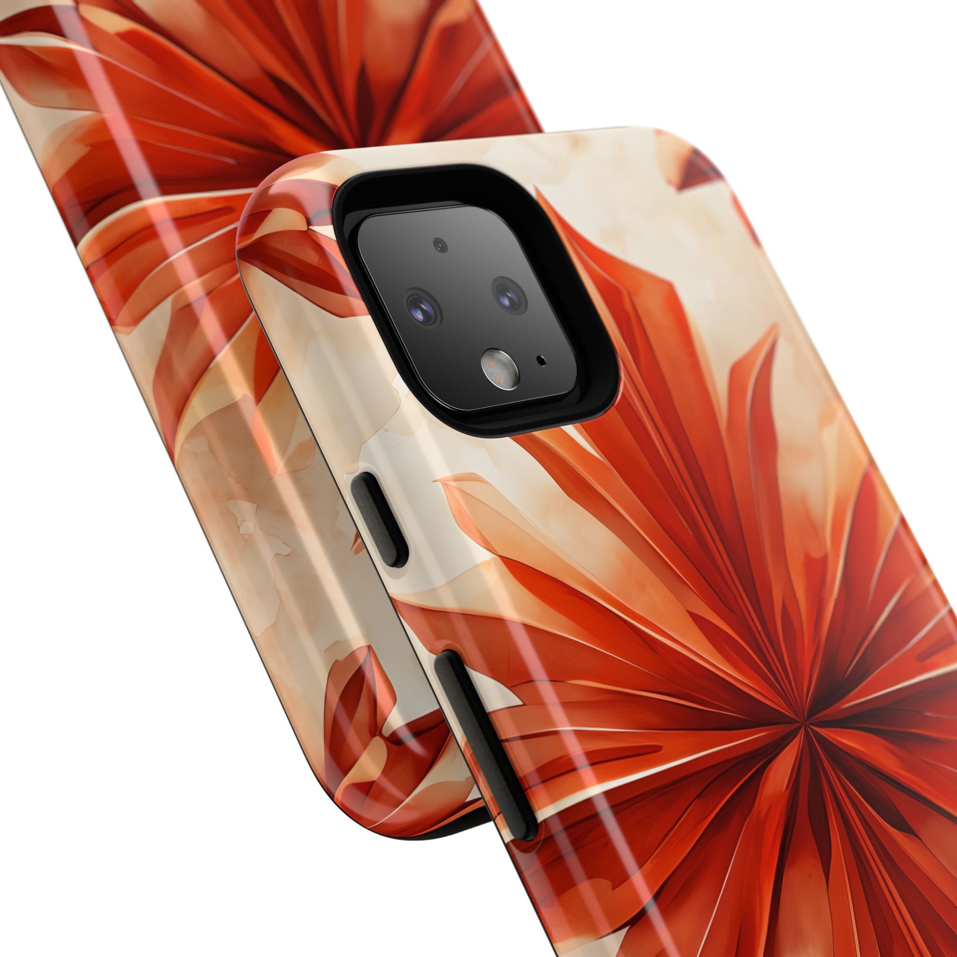 Sunset Fleur Google Pixel 4- Kaleidoscope Collection of MagSafe Compatible - Vibrant Sunset Flower Design