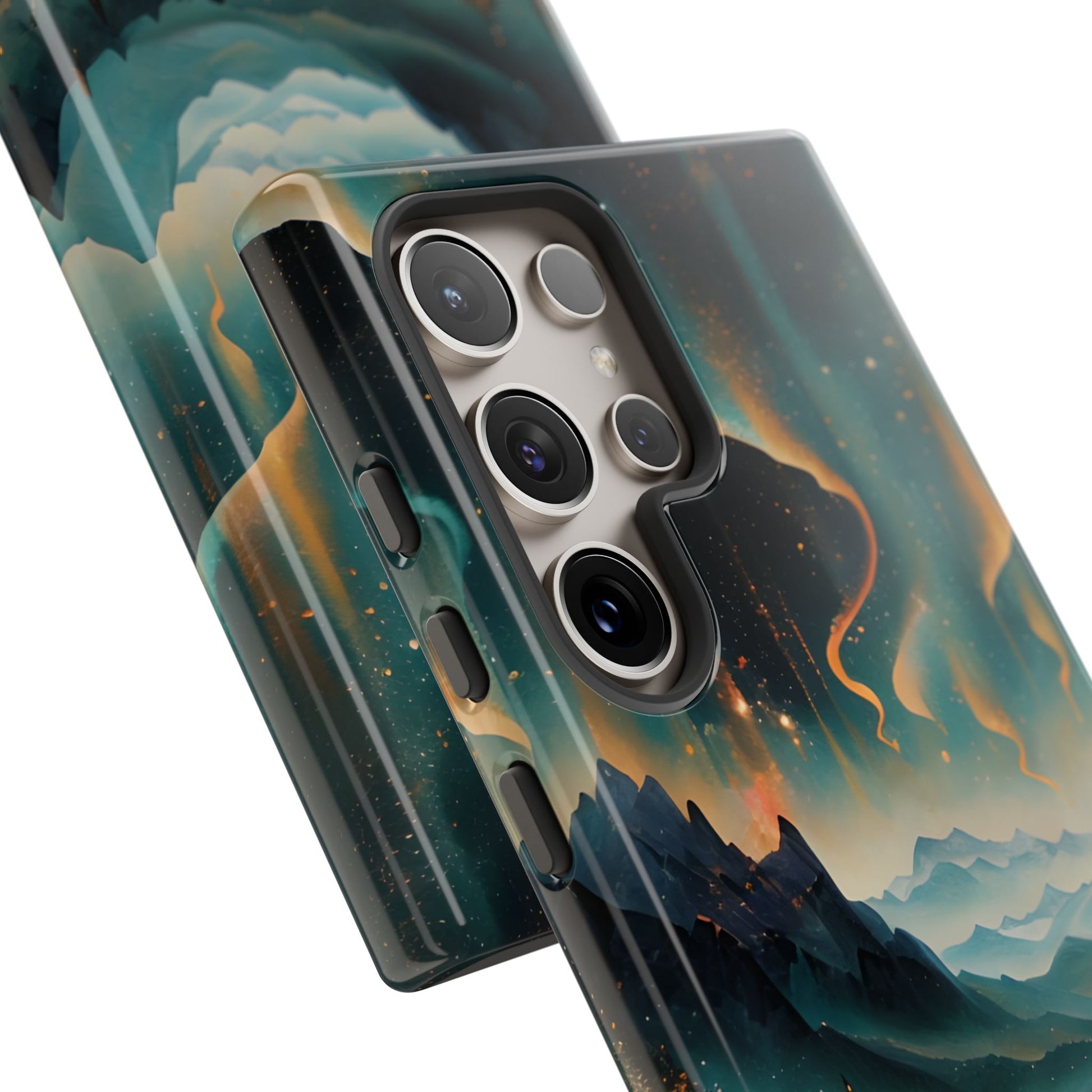 Aurora Dreamscape Samsung Galaxy S24 Ultra Tough Case - Artistic Northern Lights Cover - Premium Abstract Design