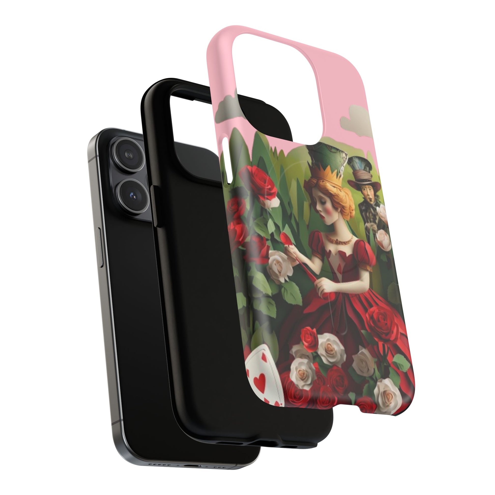 Regal Rose Court - iPhone 15 Pro MagSafe Phone Case - Whimsical Fantasy Floral Design