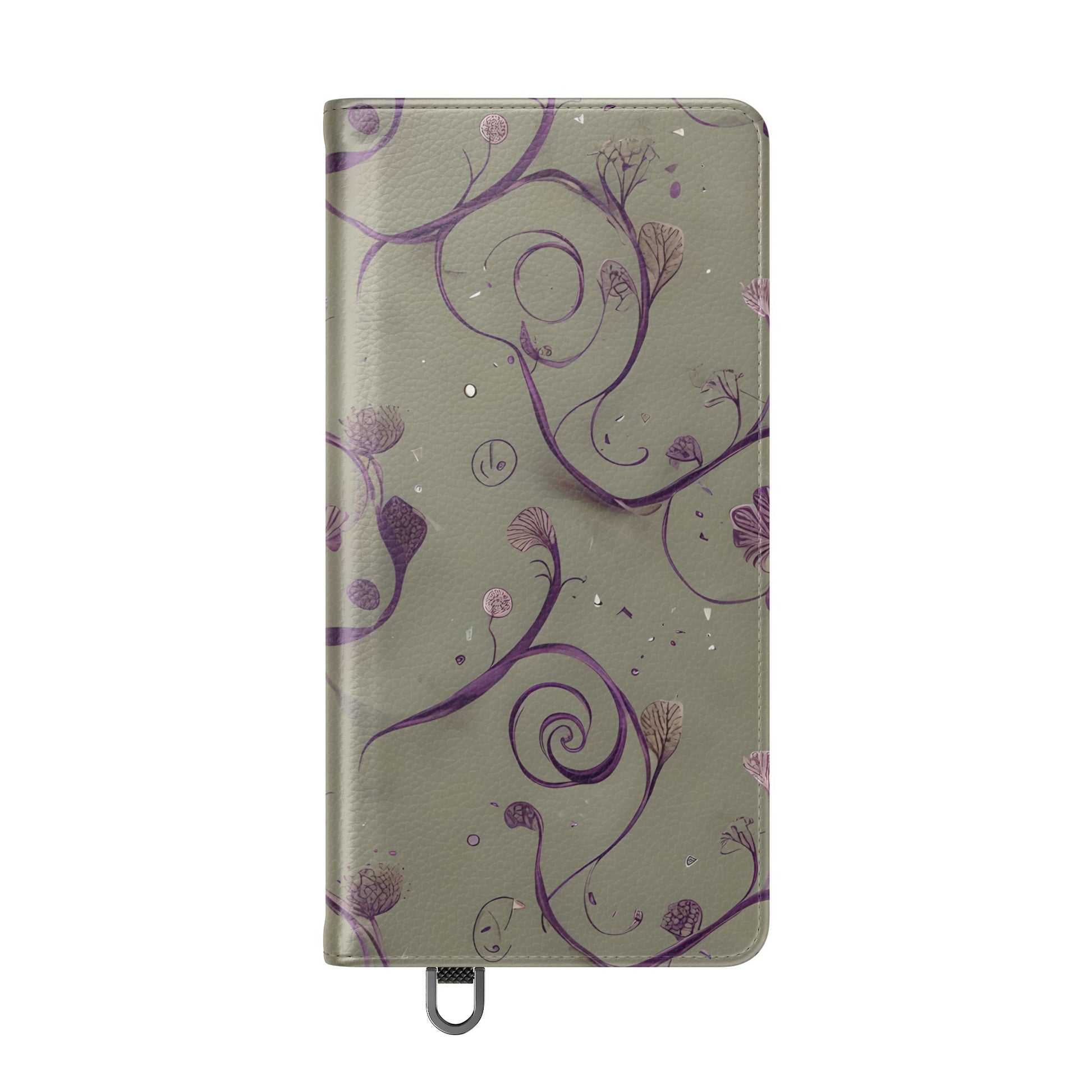 Twilight Thistle Bloom Wallet Phone Case - Elegant Purple Floral Vine Flip Cover for Samsung Galaxy S25 Ultra
