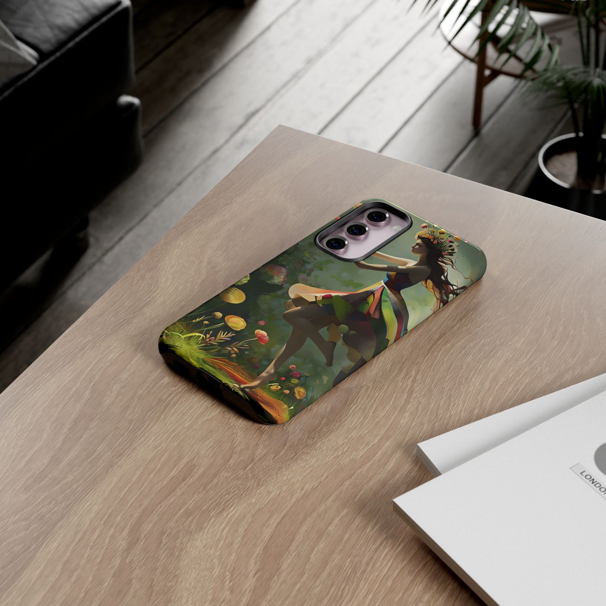 Dancing Wildflower Muse Samsung Galaxy S23 Plus Tough Case - Artistic Floral Fantasy Cover - Whimsical Nature-Inspired Protective Accessory