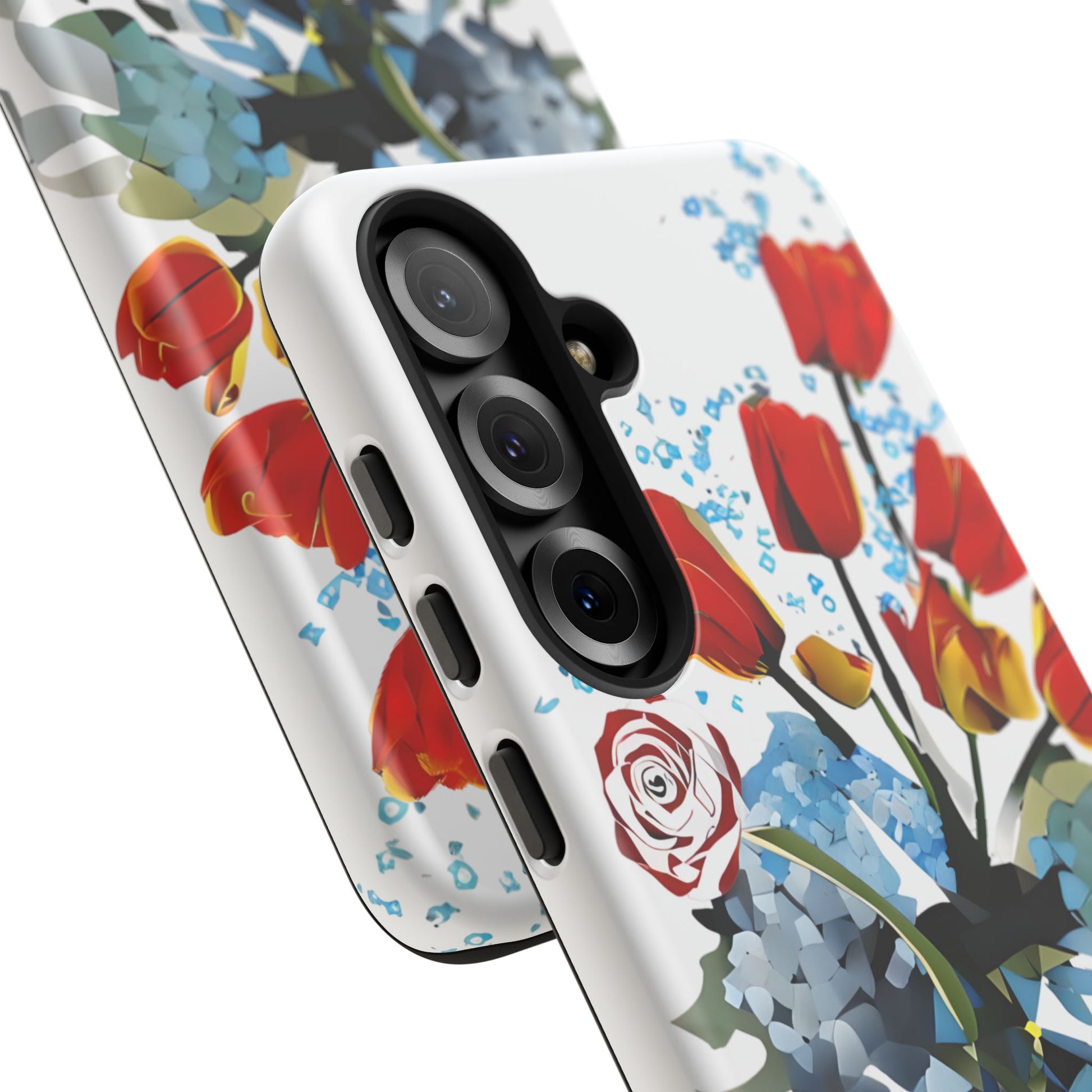 Bouquet Brilliance - Artistic Floral Samsung S25 Plus Phone Case - Vibrant Tulip, Rose & Hydrangea Design