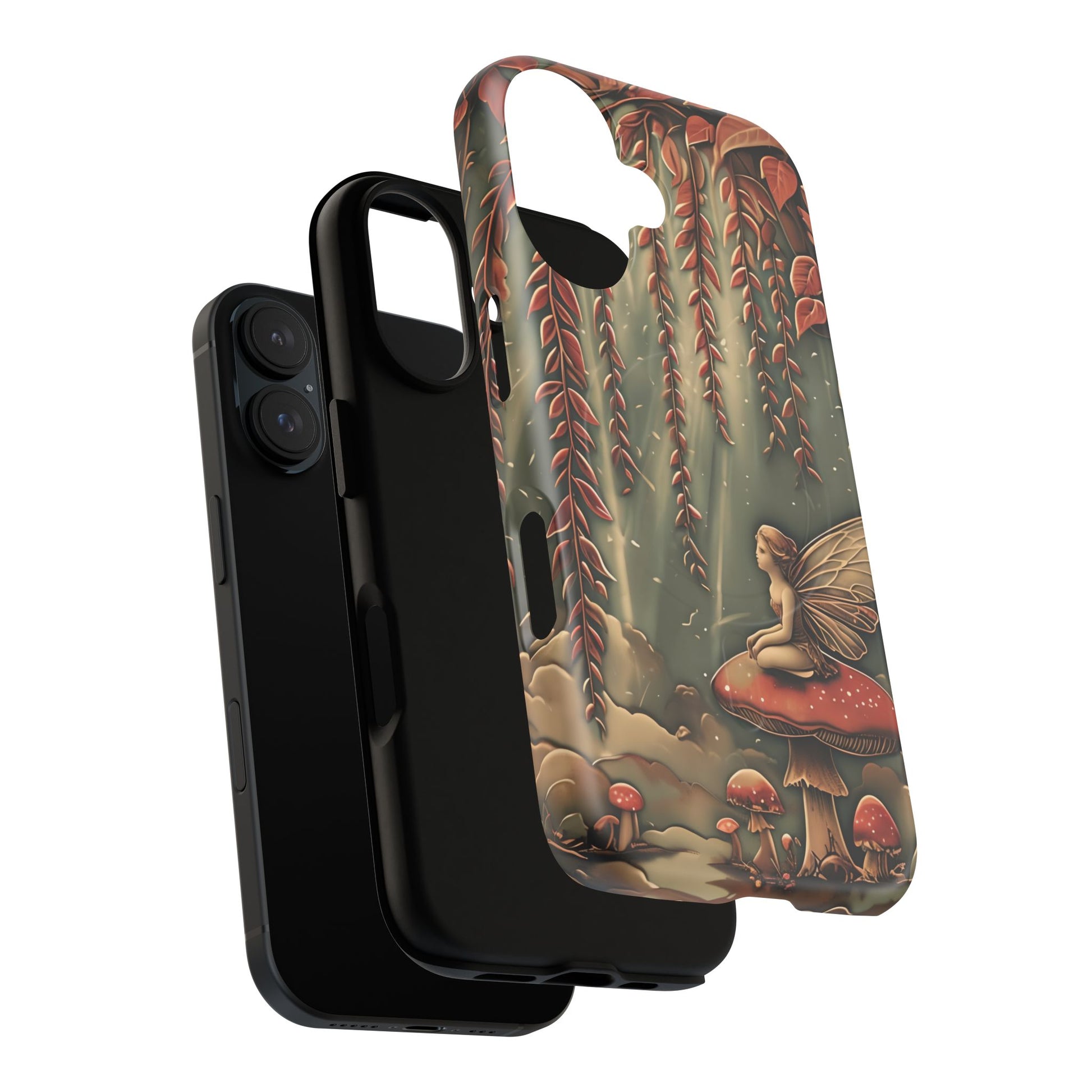 Willow Whisper - Tranquil Nature Art iPhone 16 MagSafe Phone Case - Serene Willow Tree & Meditative Figure Design