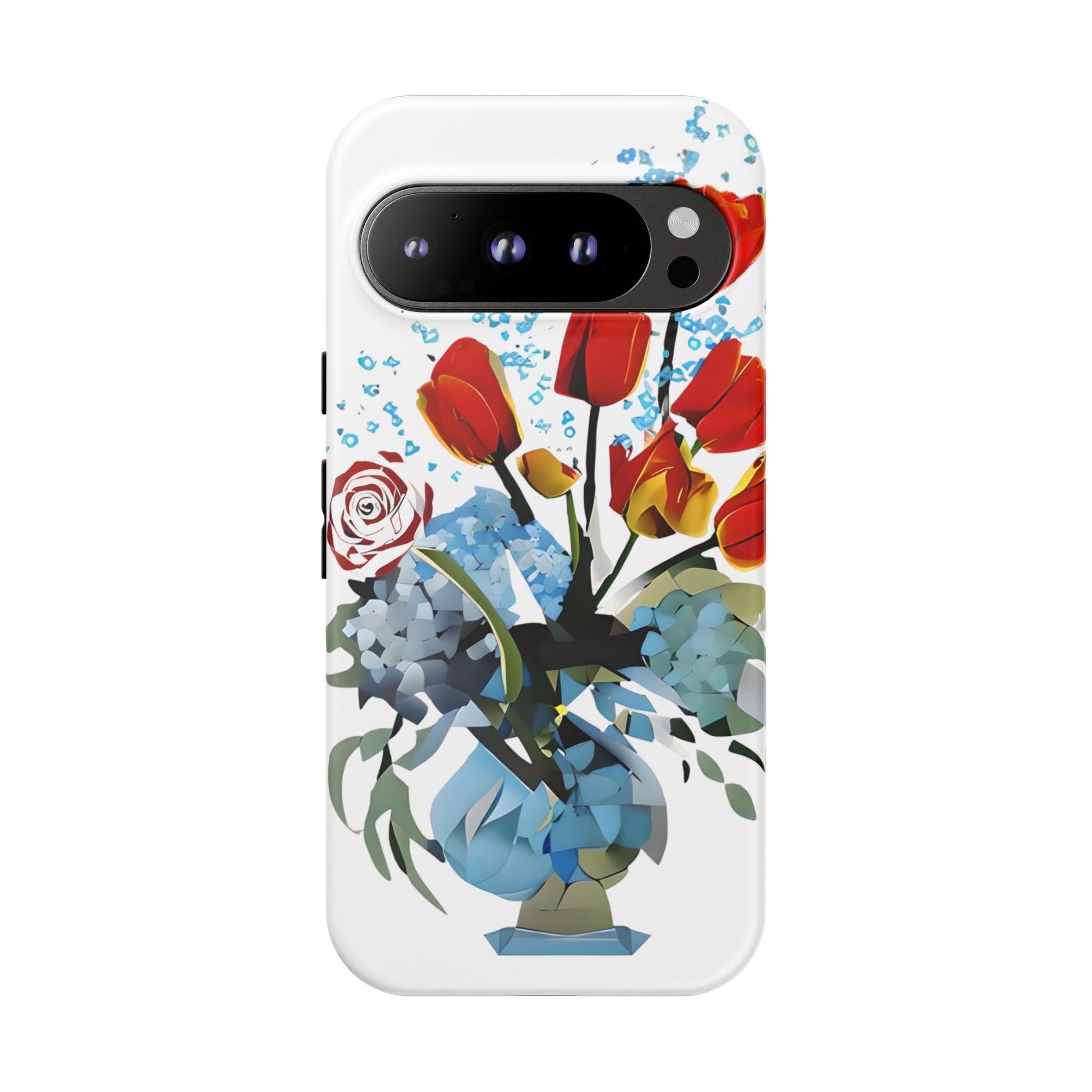 Bouquet Brilliance - Artistic Floral Google Pixel 9 Pro Tough Phone Case - Vibrant Tulip, Rose & Hydrangea Design