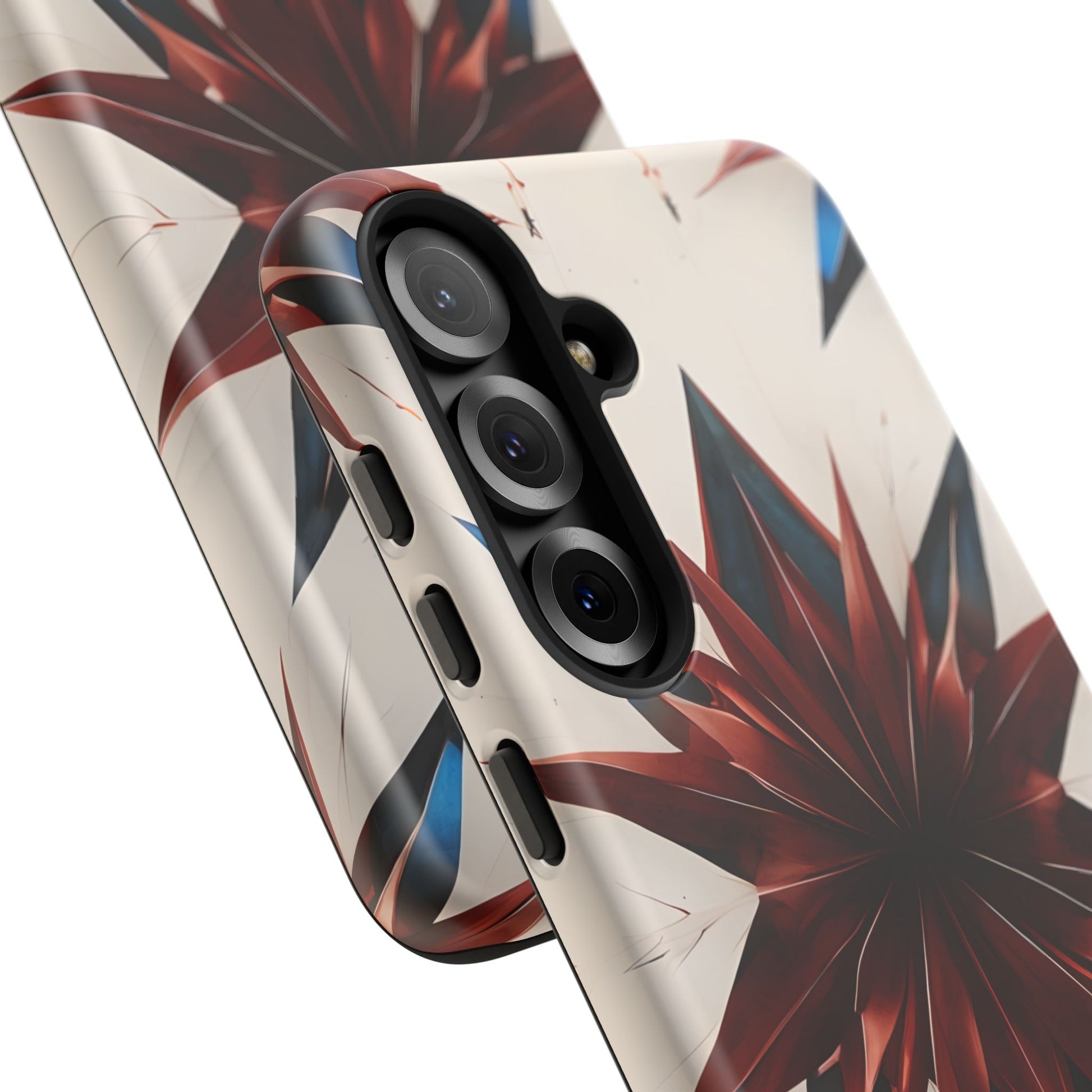 Garnet Starburst - Kaleidoscope Collection Gemstone Floral - Samsung Galaxy S25 Plus Tough Phone Case - Floral Burst Design