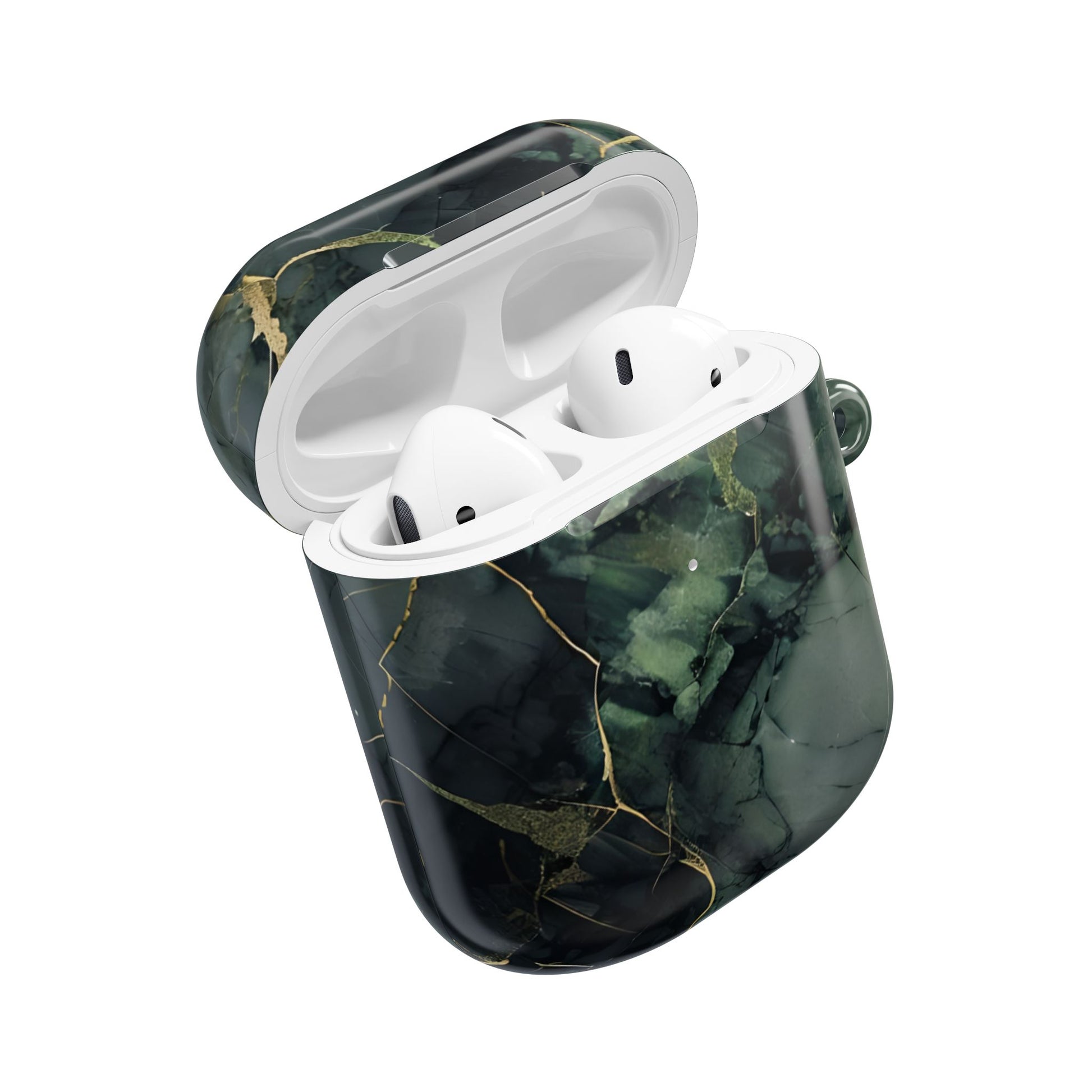 Verdant Vein AirPod Case - Green Marble Earbud Cover for Gen 1, 2, 3, Pro Gen 1 & 2