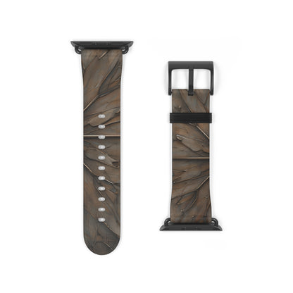 Earthstone Mandala Apple Watch band strap with black clasp displaying geometric mandala pattern in warm stone colors