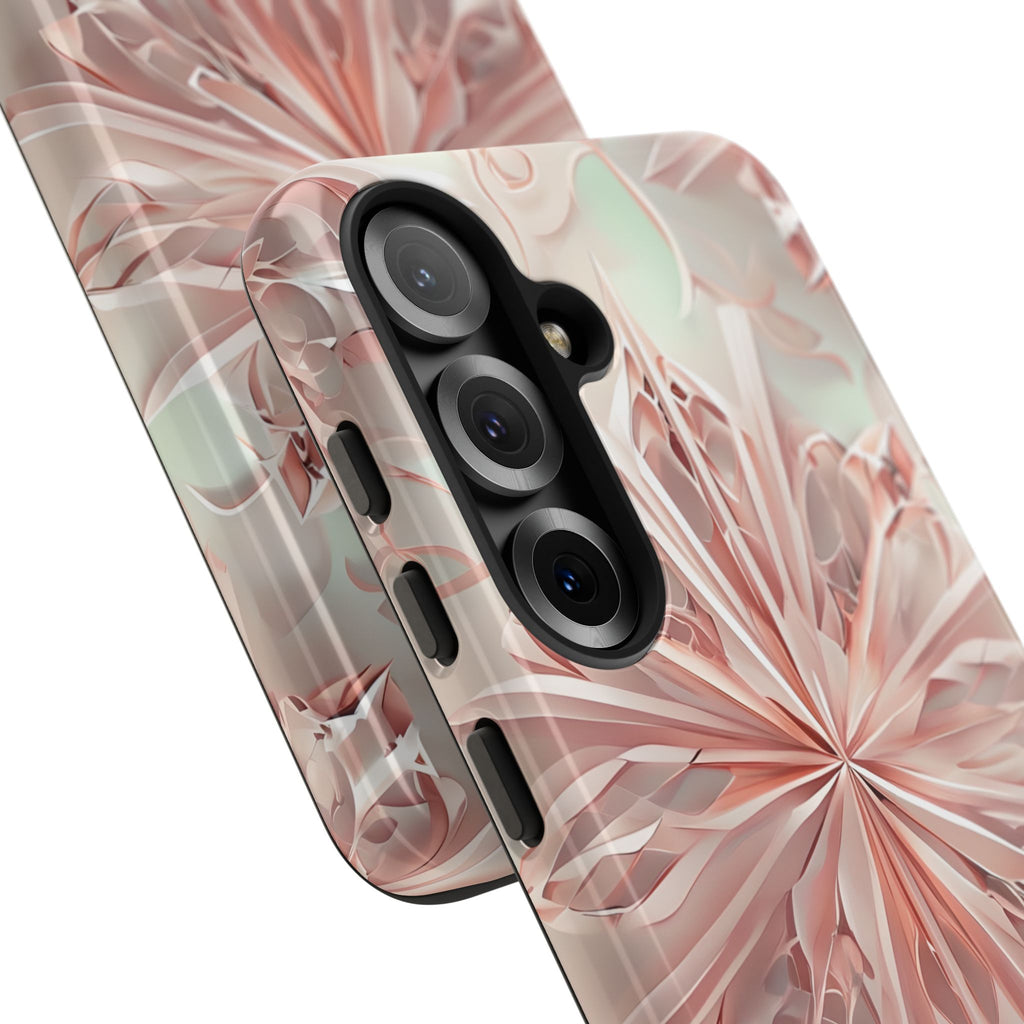 Blush Frost from our Kaleidoscope Collection - Samsung Galaxy S25 tough case - Soft Pink Geometric Floral Design