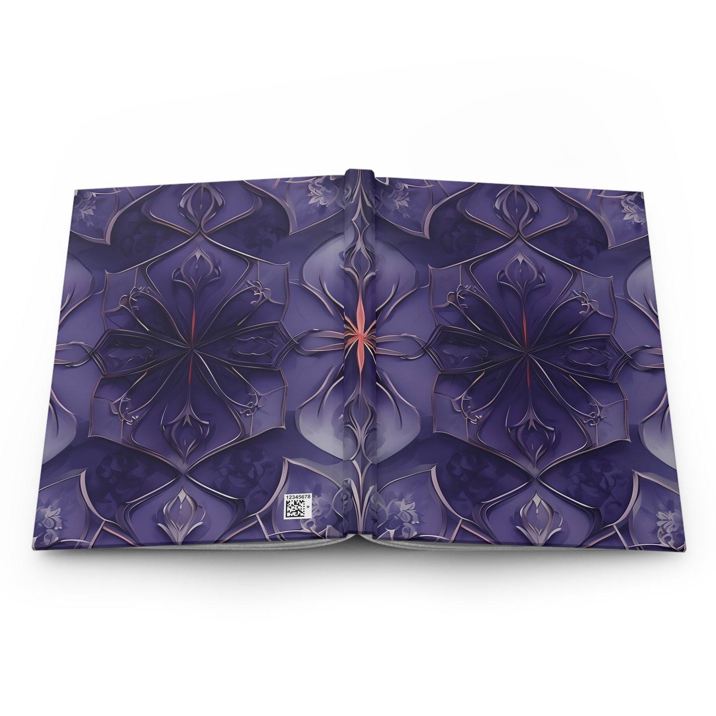 Open Violet Nebula journal showing full artwork across inside cover
