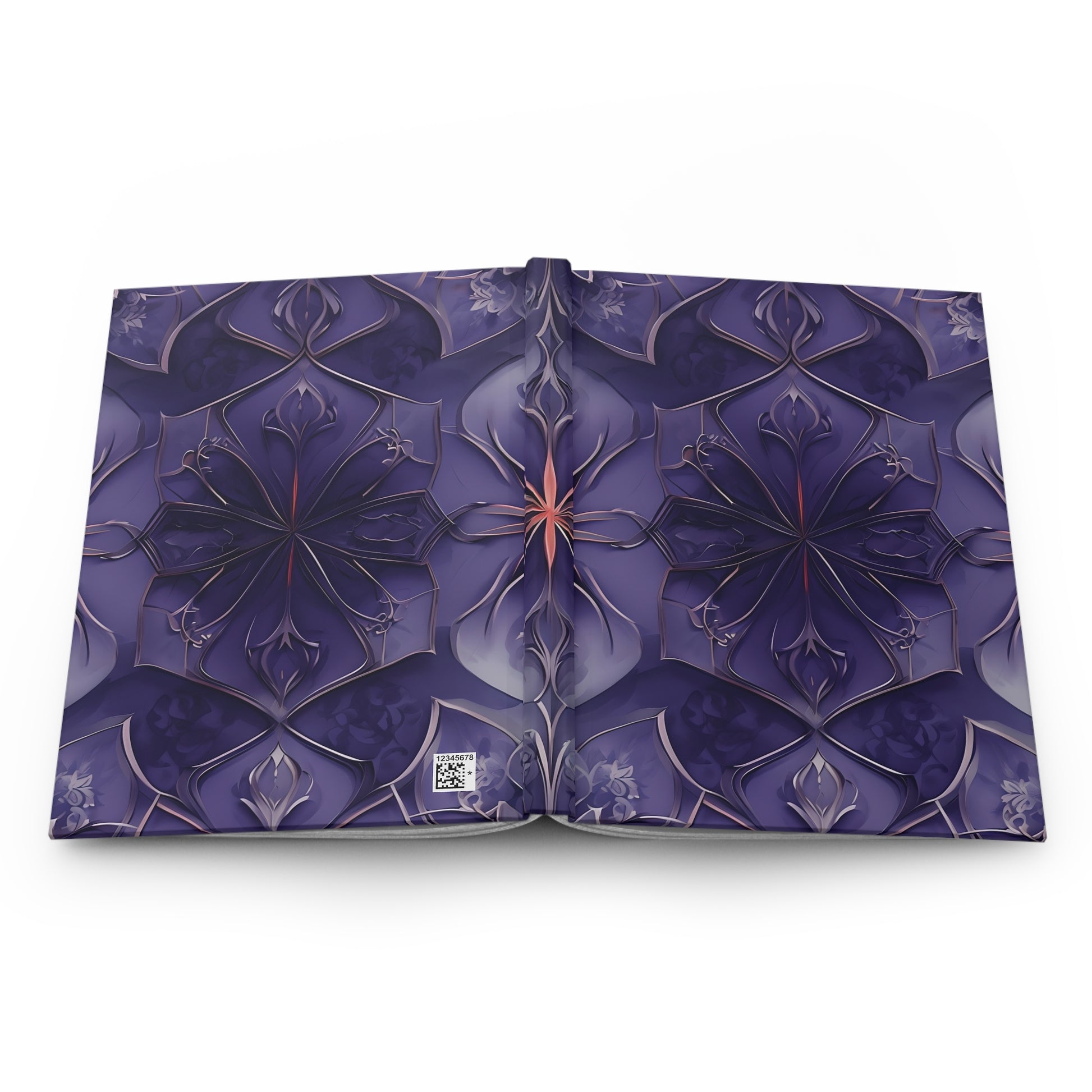 Open Violet Nebula journal showing full artwork across inside cover