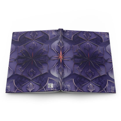 Open Violet Nebula journal showing full artwork across inside cover