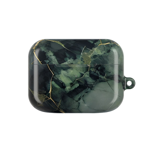 Verdant Vein AirPod Case - Green Marble Earbud Cover for Gen 1, 2, 3, Pro Gen 1 & 2