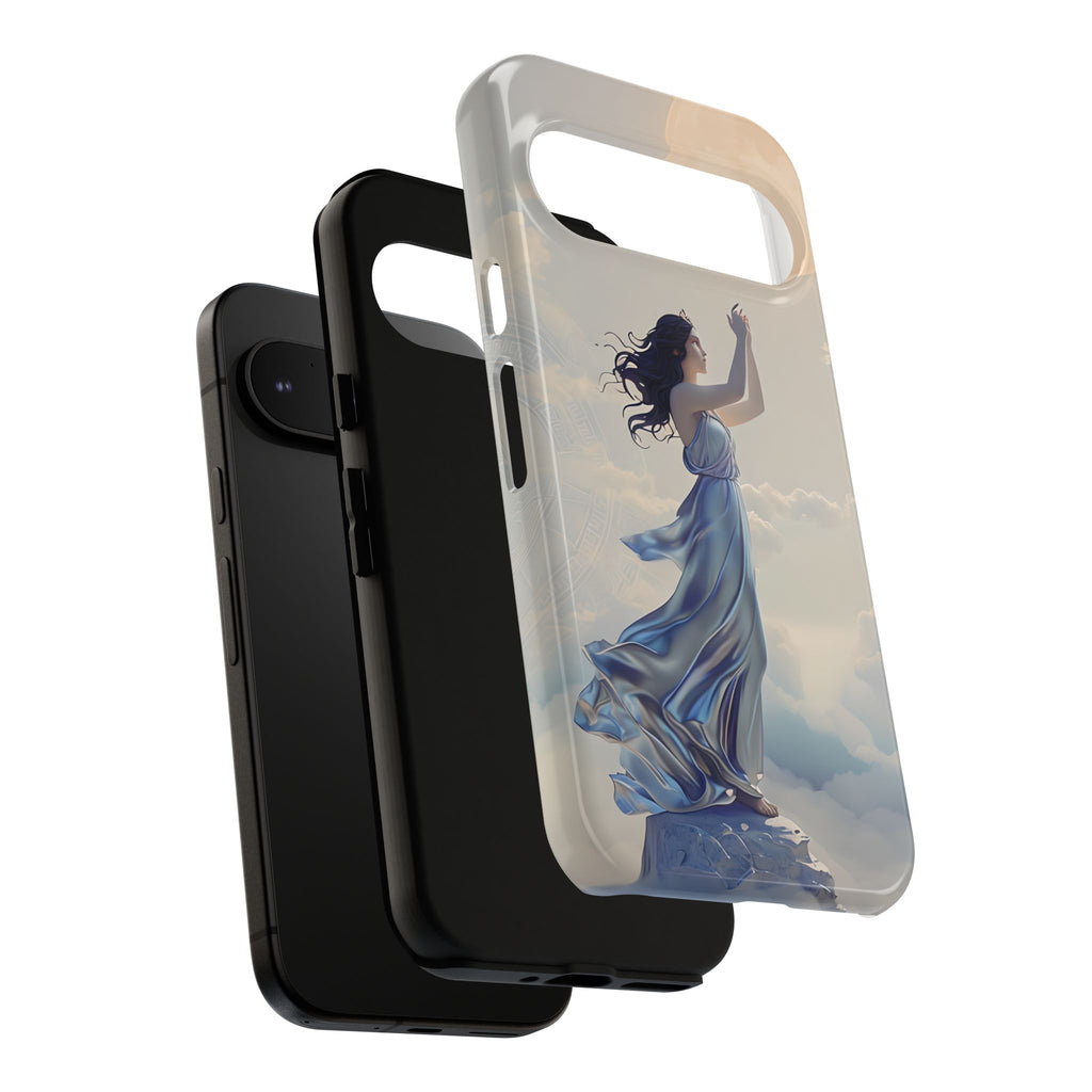Moonlit Ascend - Ethereal Celestial Art Google Pixel 9 Tough Phone Case - Dreamy Night Sky & Floating Woman Design