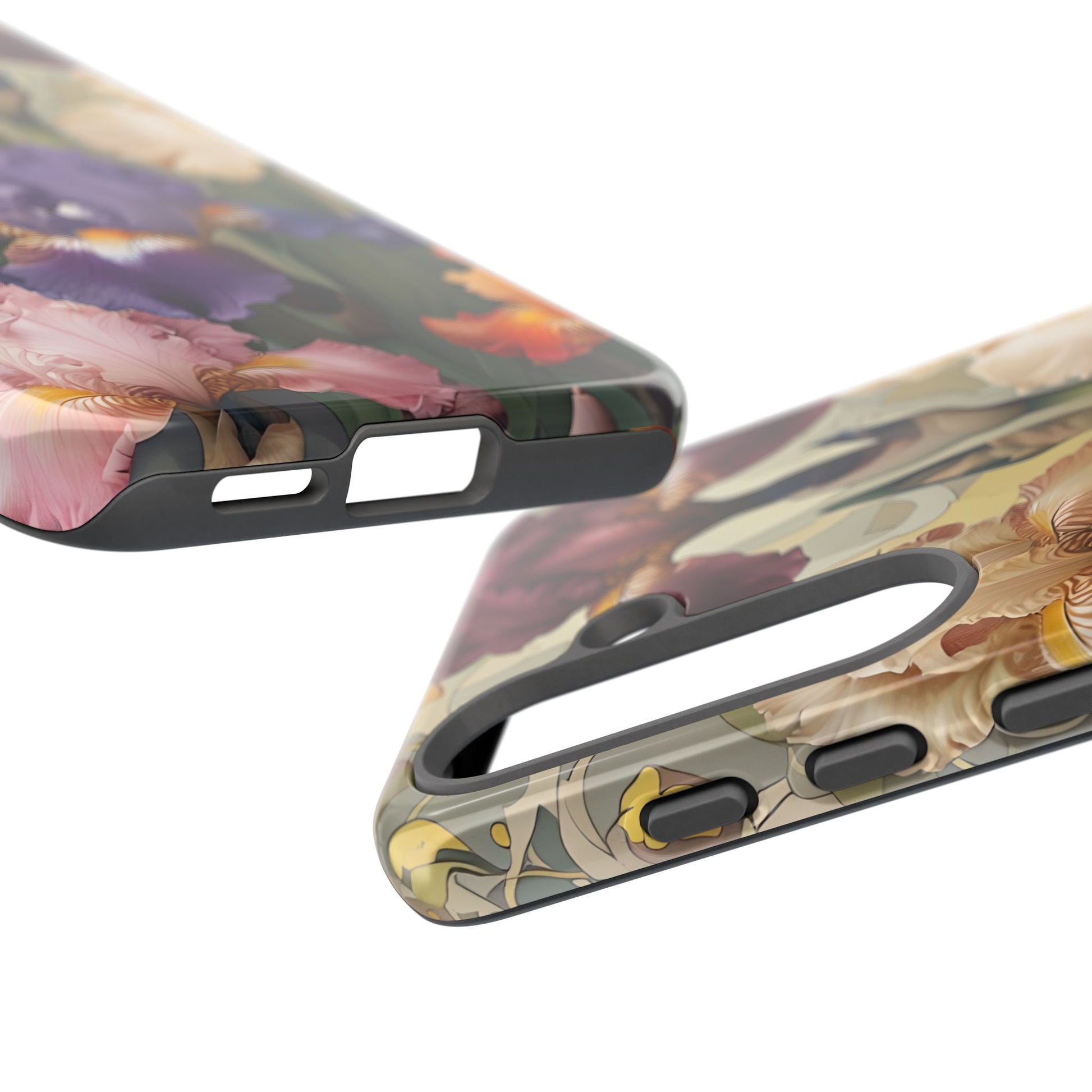 Iris Reverie - Elegant Painterly Floral Samsung Galaxy S25 Phone Case - Artistic Purple & Cream Iris Design