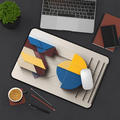 Chromatic Construct Desk Mat - Premium Office Desk Pad, 3 Sizes Available, Artistic Workspace Protection
