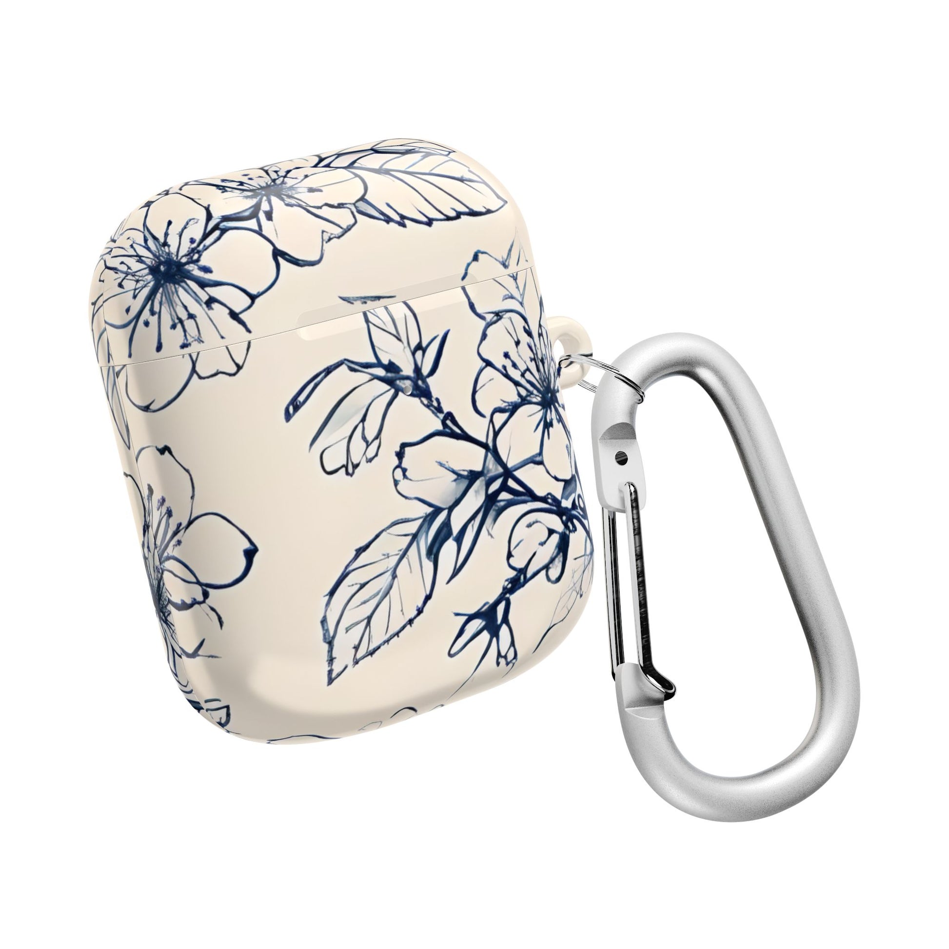 Blossom Sketch AirPod Case - Elegant Floral Earbud Cover for Gen 1, 2, 3, Pro Gen 1 & 2 - Chic Blue Botanical Gift for Her