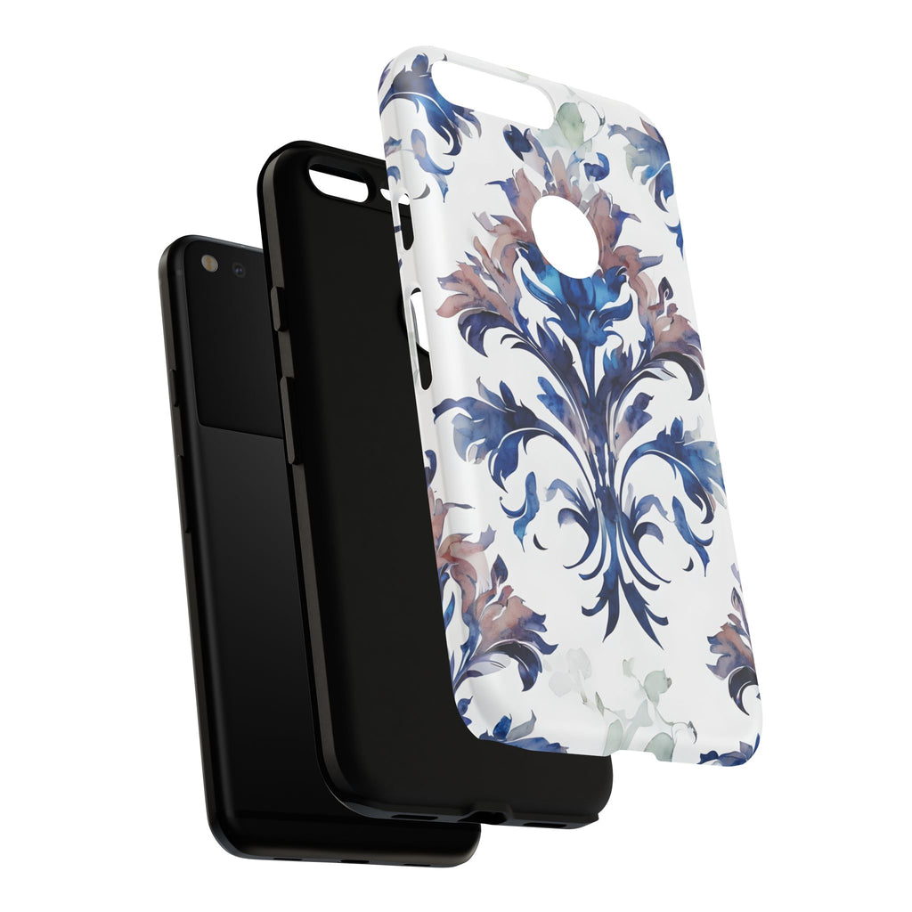 Delft Reverie - Elegant Blue & White Google Pixel XL Tough Phone Case - Dutch Delftware-Inspired Floral Design