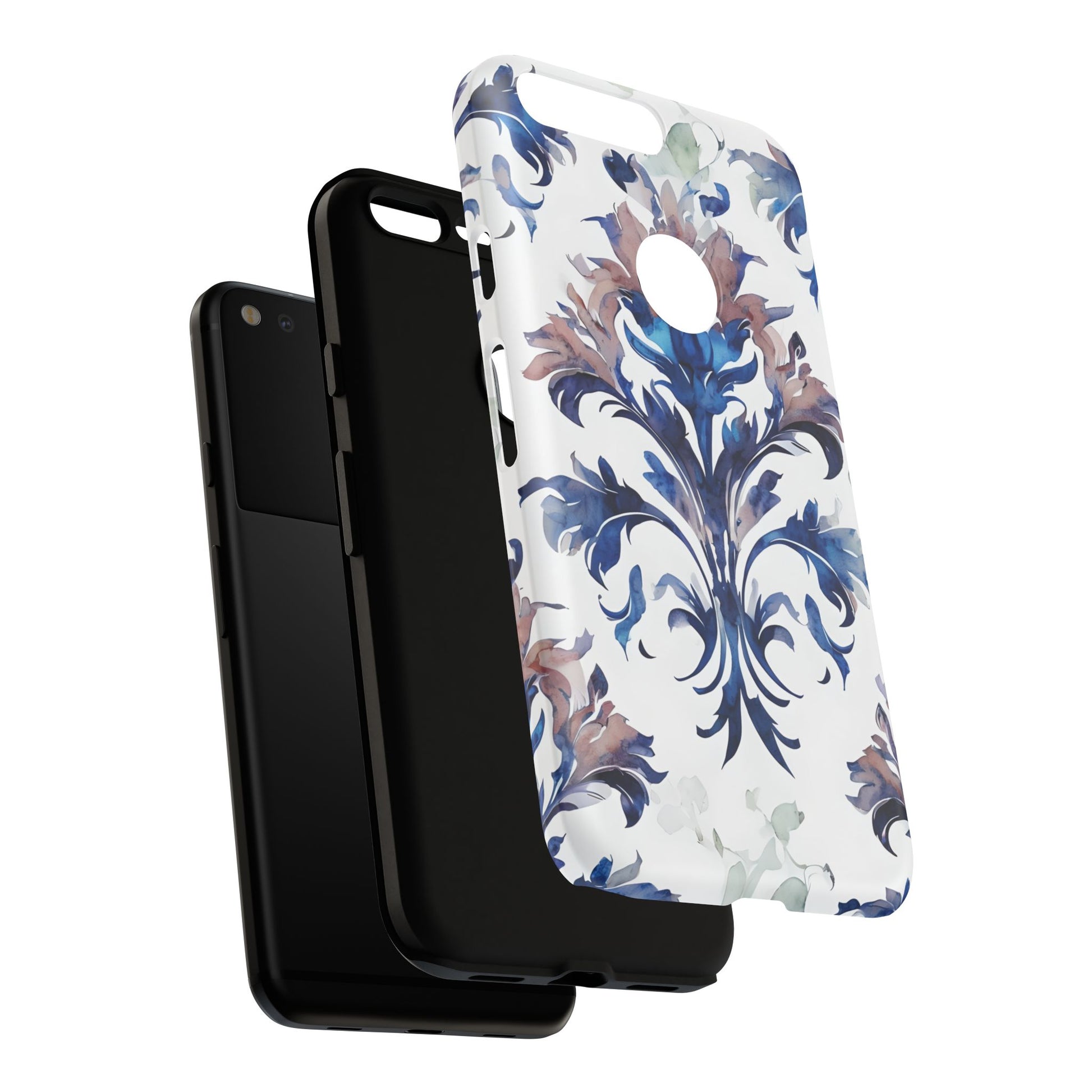Delft Reverie - Elegant Blue & White Google Pixel XL Tough Phone Case - Dutch Delftware-Inspired Floral Design