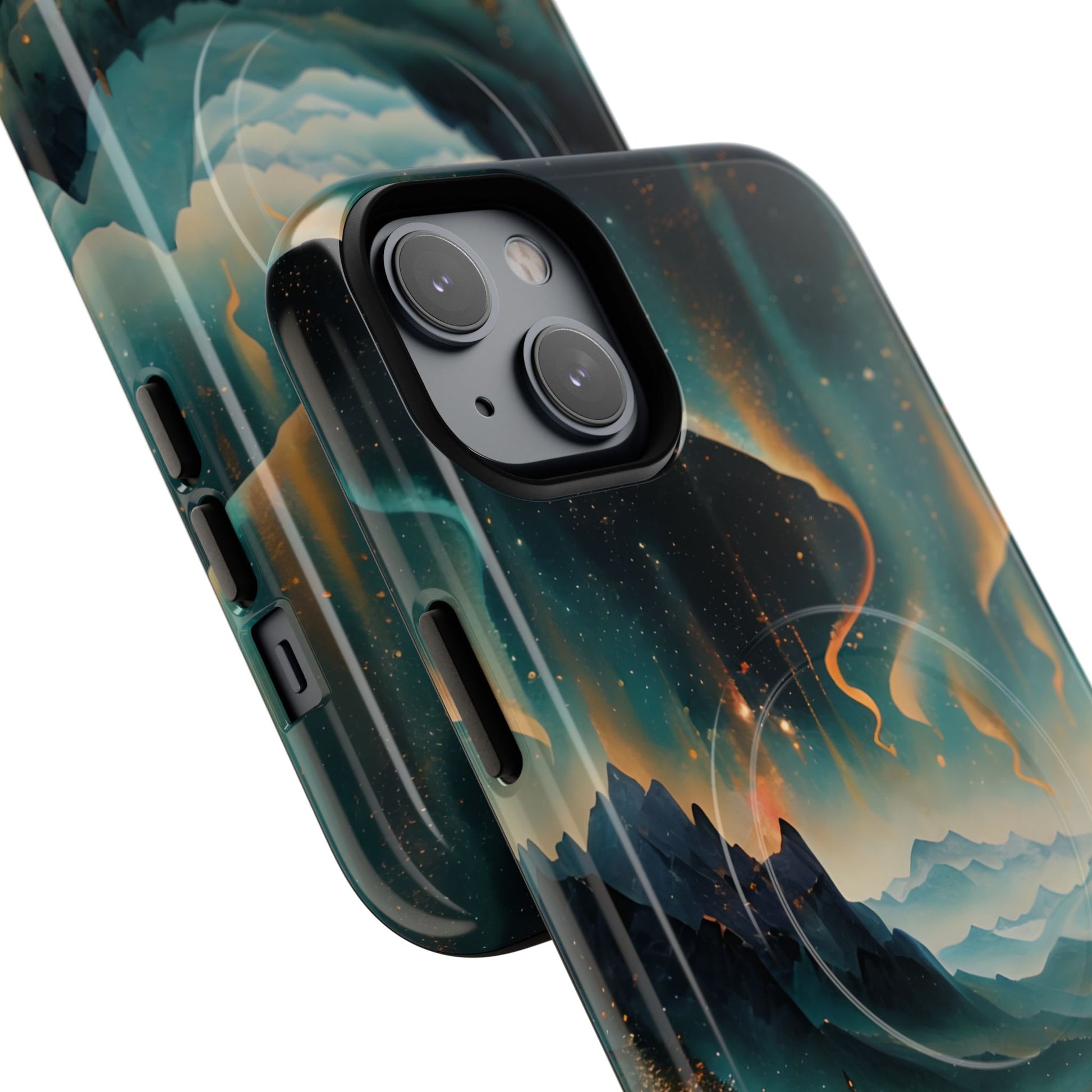 Aurora Dreamscape iPhone 14 Plus Case – Northern Lights Art, MagSafe Compatible, Tough Shockproof Cover