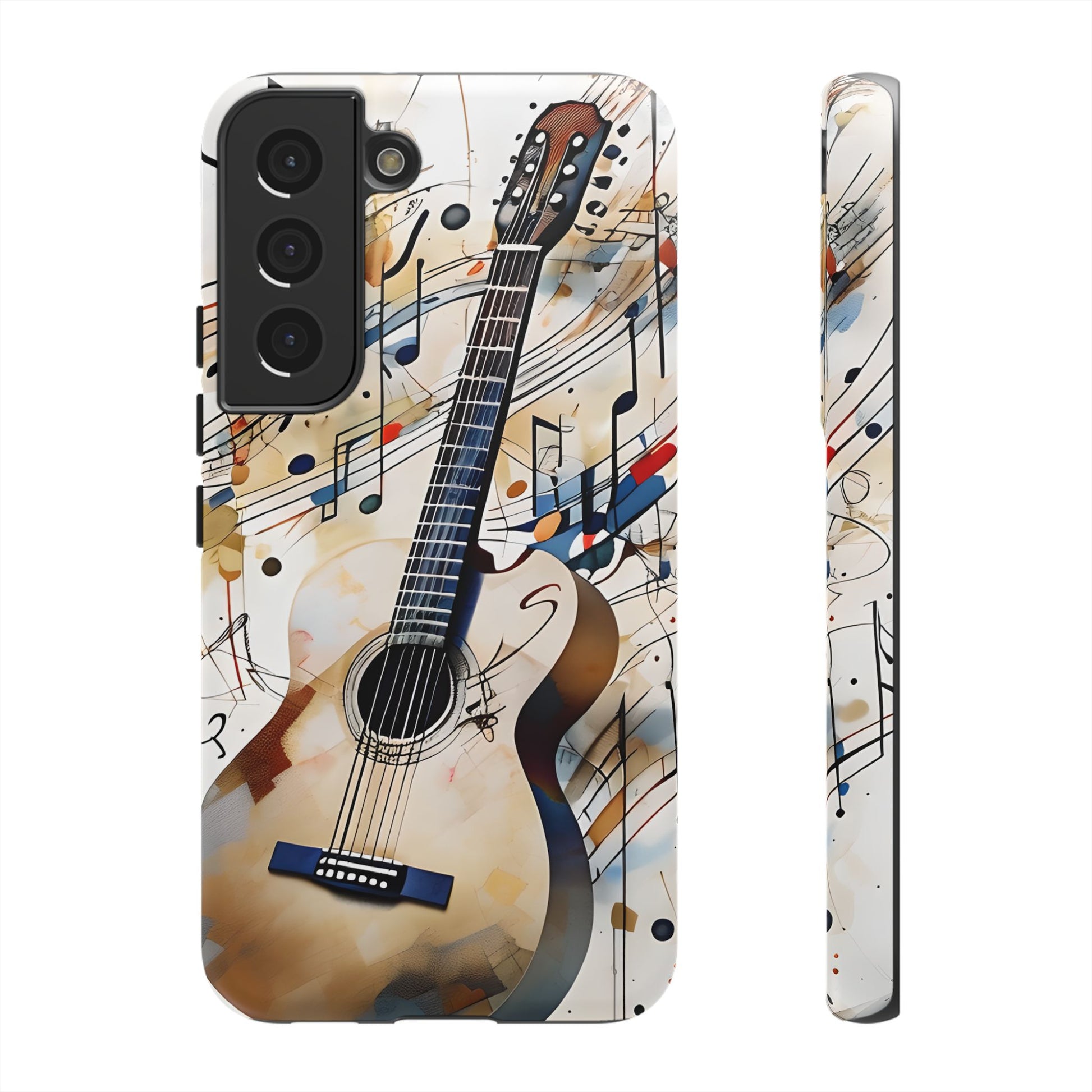 Strum and Flow Acoustic Guitar Art Tough Case for Samsung Galaxy S22 - Shockproof Phone Cover