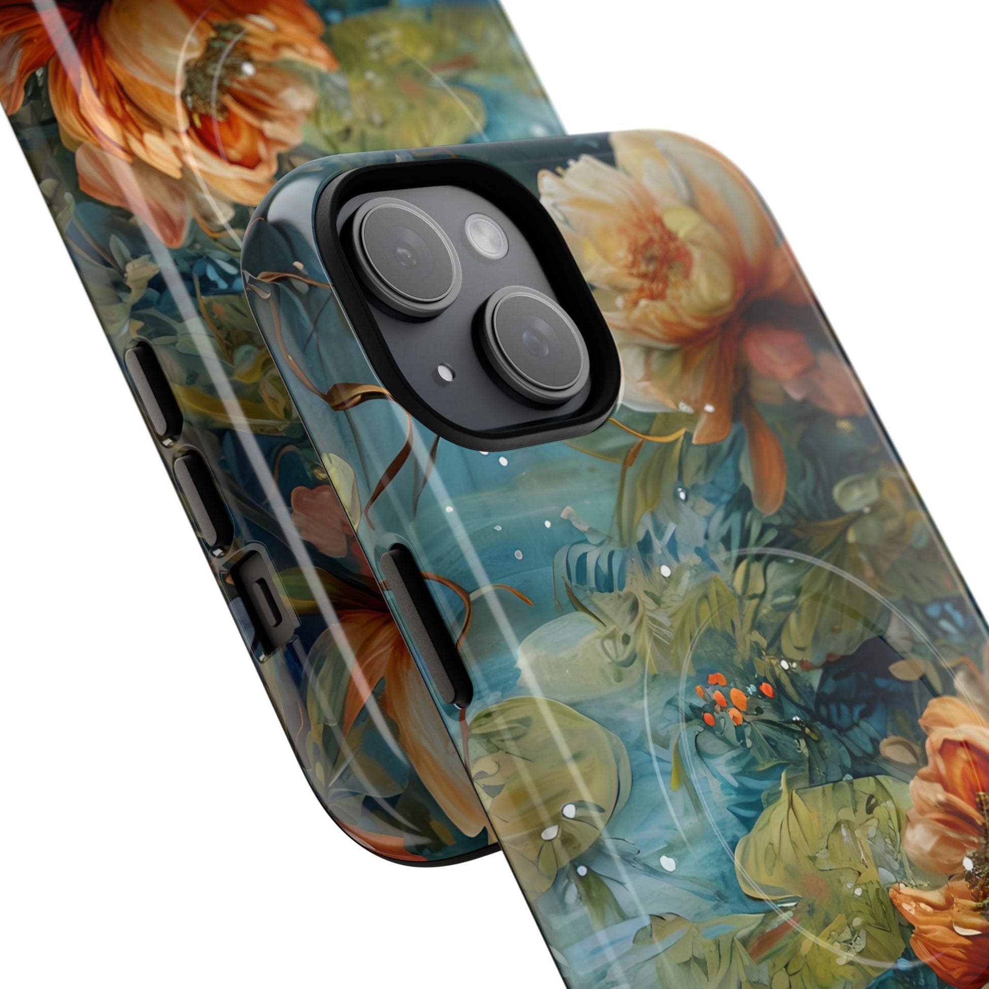 Waterlily Nocturne iPhone 15 Plus Case - Artistic Tough Cover - MagSafe Compatible - Premium Drop Protection