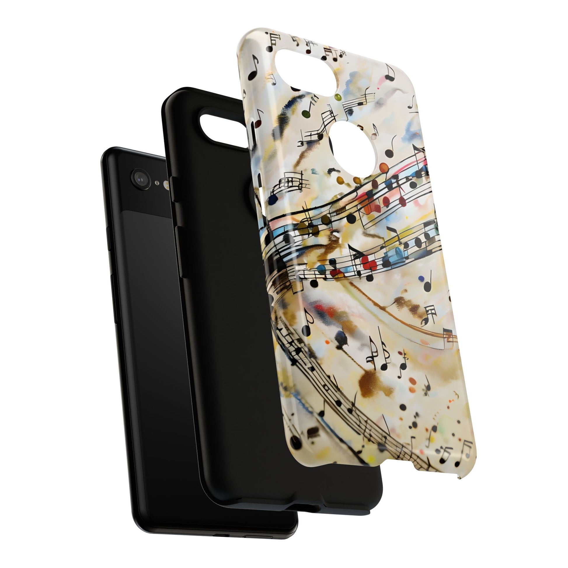 Melodic Flow Abstract Music Notes Tough Case for Google Pixel 3XL - Shockproof Phone Cover