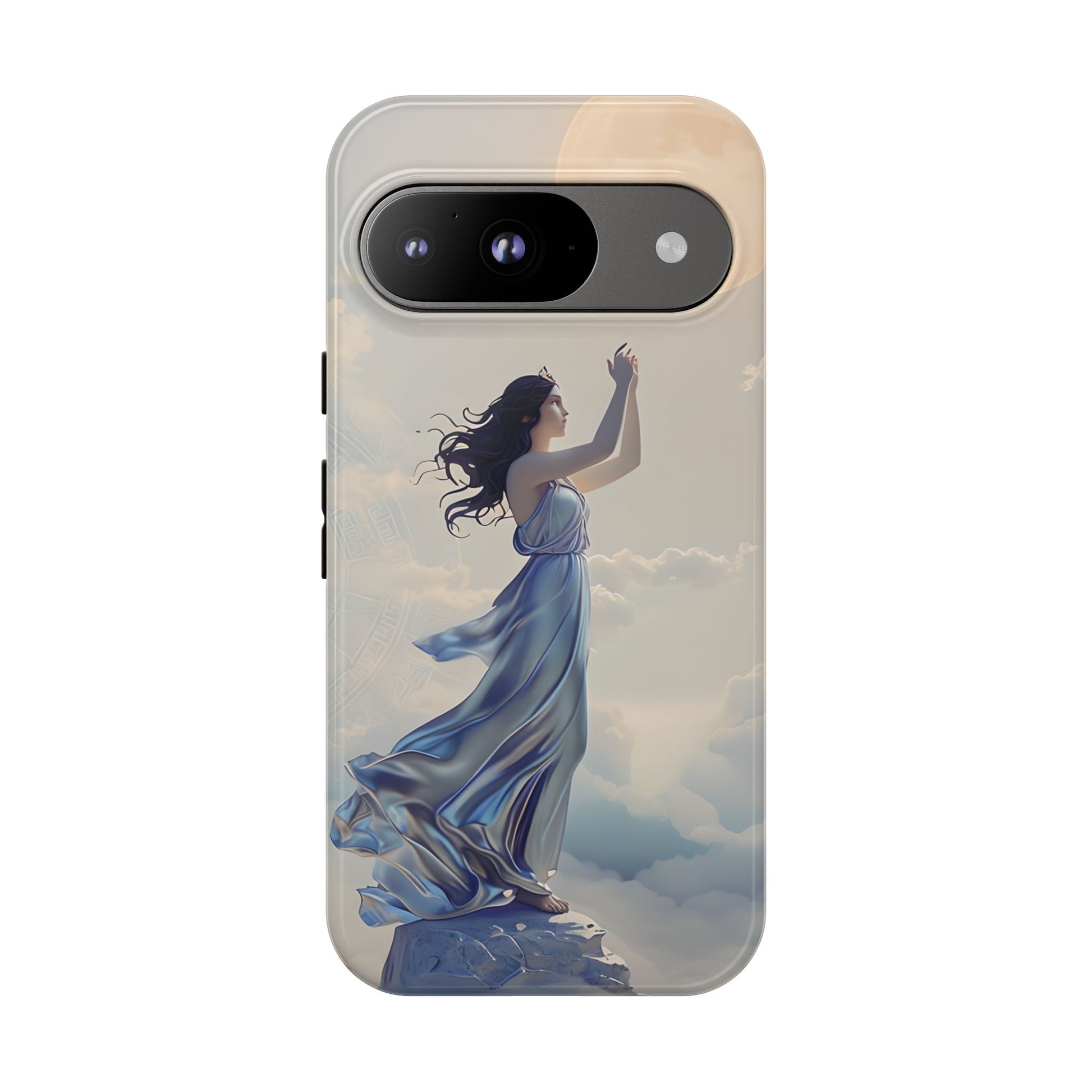 Moonlit Ascend - Ethereal Celestial Art Google Pixel 9 Tough Phone Case - Dreamy Night Sky & Floating Woman Design