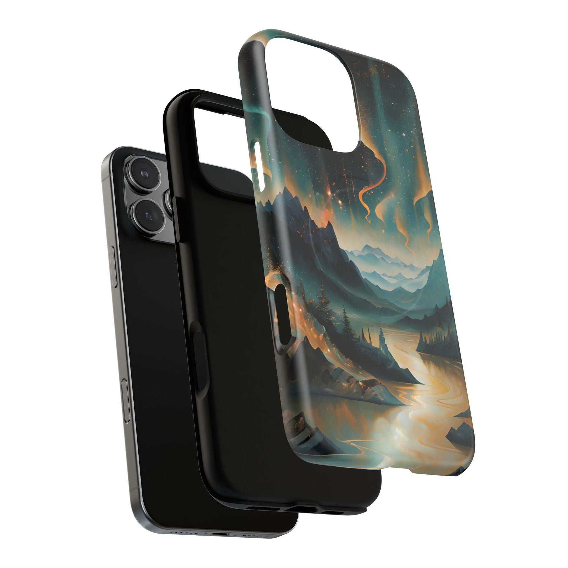 Aurora Dreamscape iPhone 16 Pro Max Case – Northern Lights Art, MagSafe Compatible, Tough Shockproof Cover