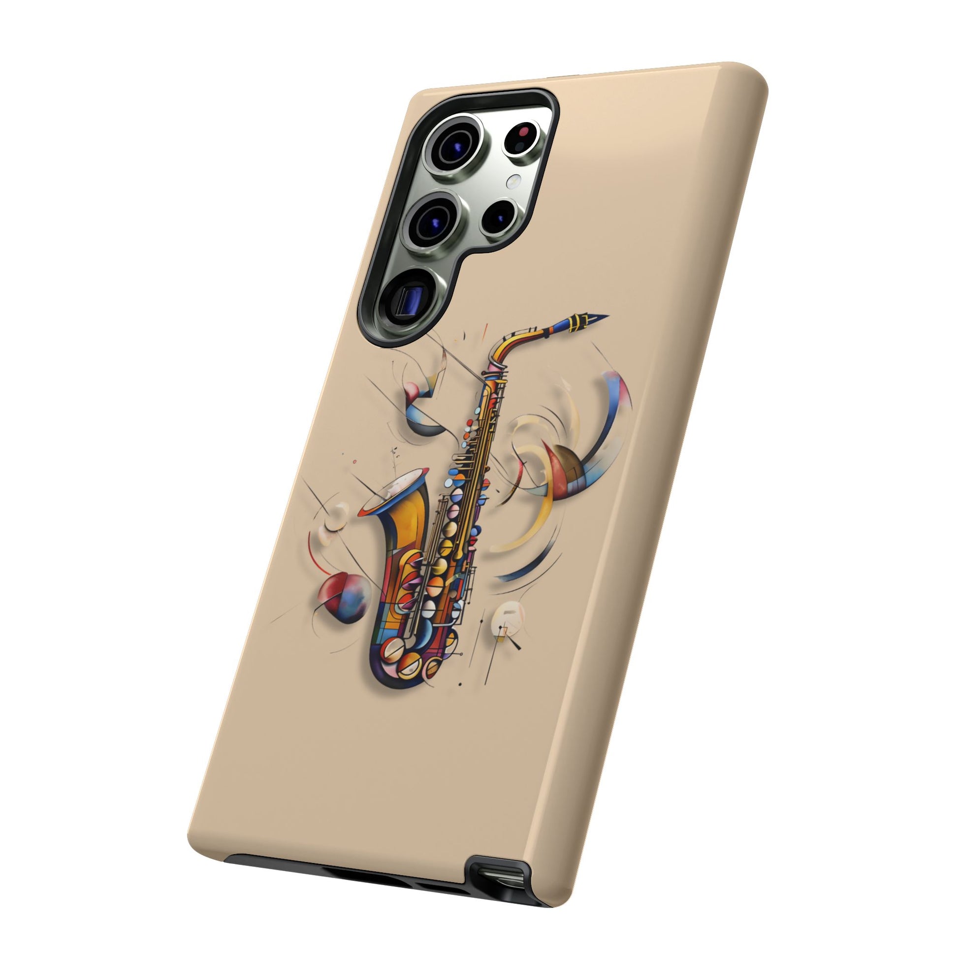 Brass Rhapsody Artistic Saxophone Music Tough Case for Samsung Galaxy S23 Ultra - Shockproof Phone Cover