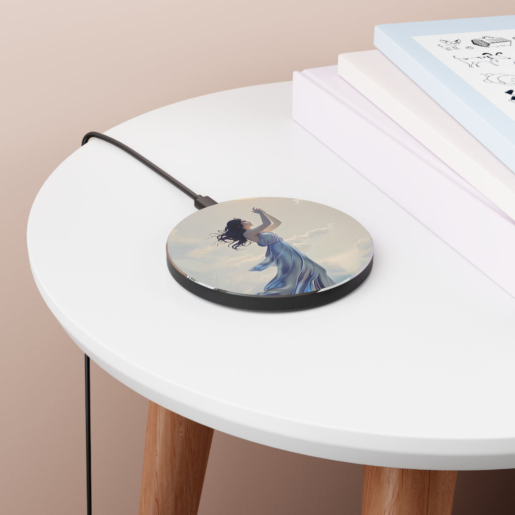 Moonlit Ascend Qi Wireless Charger - 10W Fast Charging Pad for iPhone 15/16 - MagSafe Compatible Celestial Design