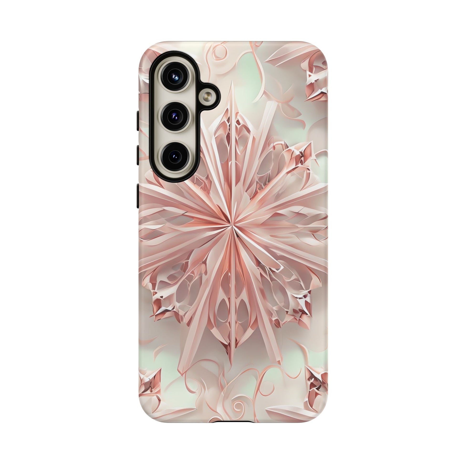 Blush Frost from our Kaleidoscope Collection - Samsung Galaxy S24 Plus tough case - Soft Pink Geometric Floral Design