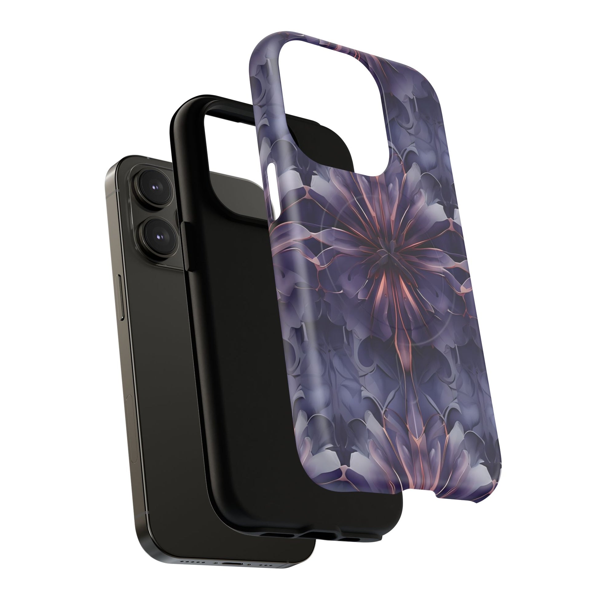 Twilight Tapestry - iPhone 14 Pro MagSafe Phone Case - Purple Kaleidoscope Design