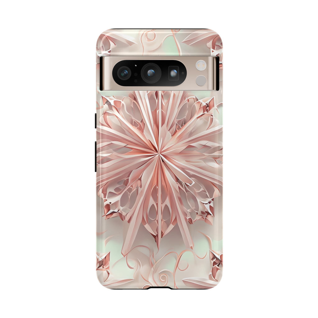 Blush Frost from our Kaleidoscope Collection - Google Pixel 8 Pro tough case - Soft Pink Geometric Floral Design