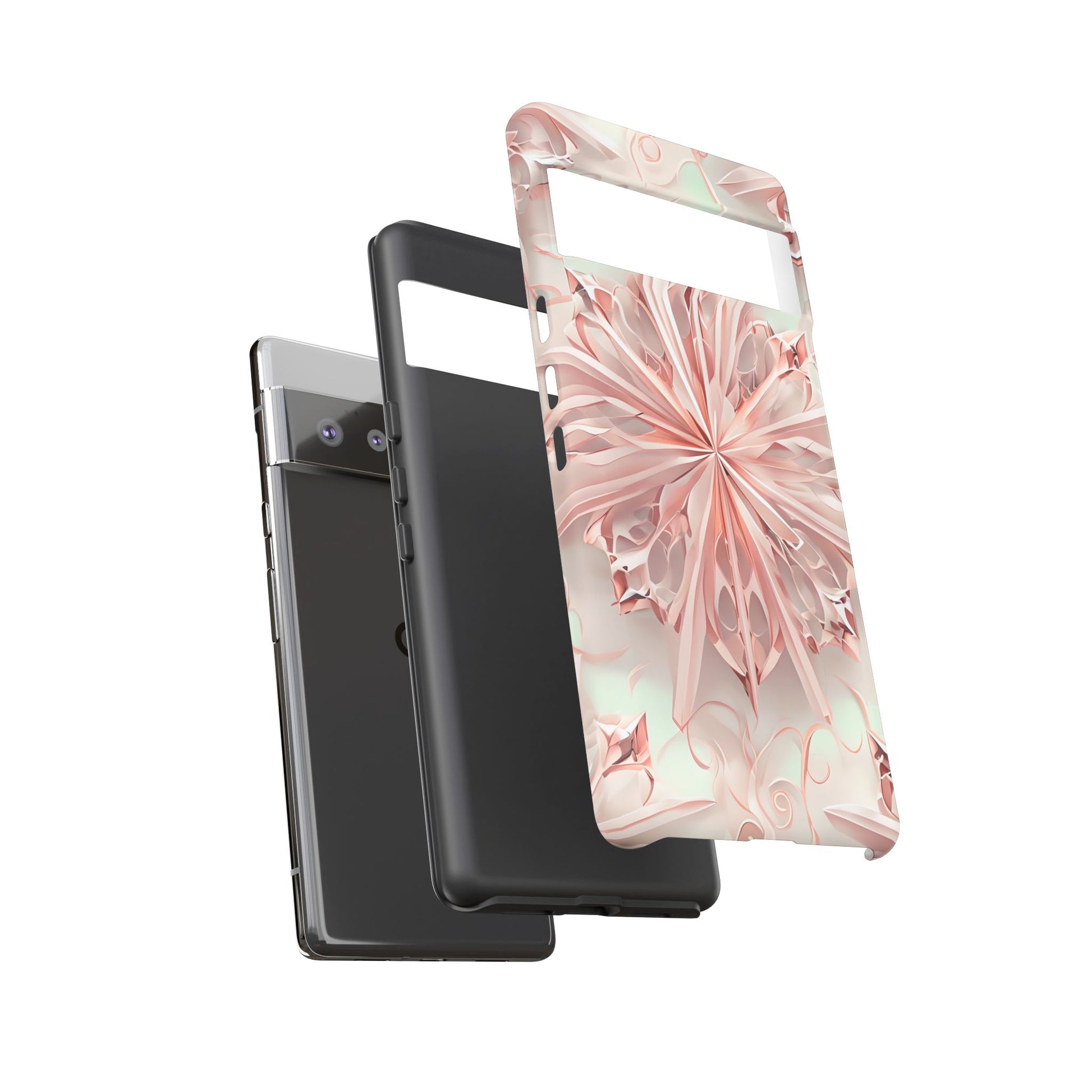 Blush Frost from our Kaleidoscope Collection - Google Pixel 6 Pro tough case - Soft Pink Geometric Floral Design