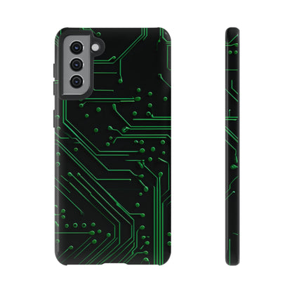 Green Circuit Grid Samsung Case