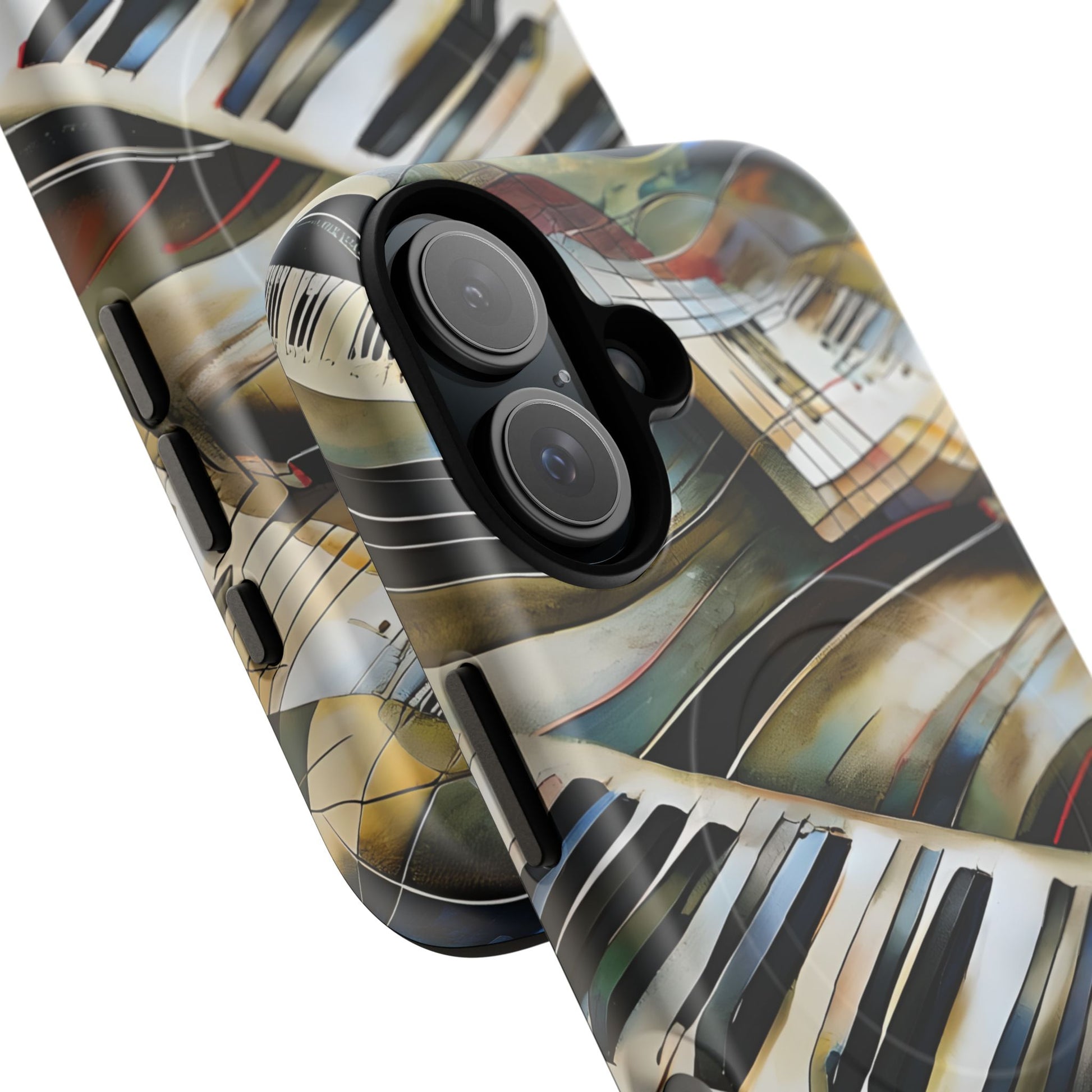 Ivory Cascade Abstract Keyboard Music iPhone 16 MagSafe Case