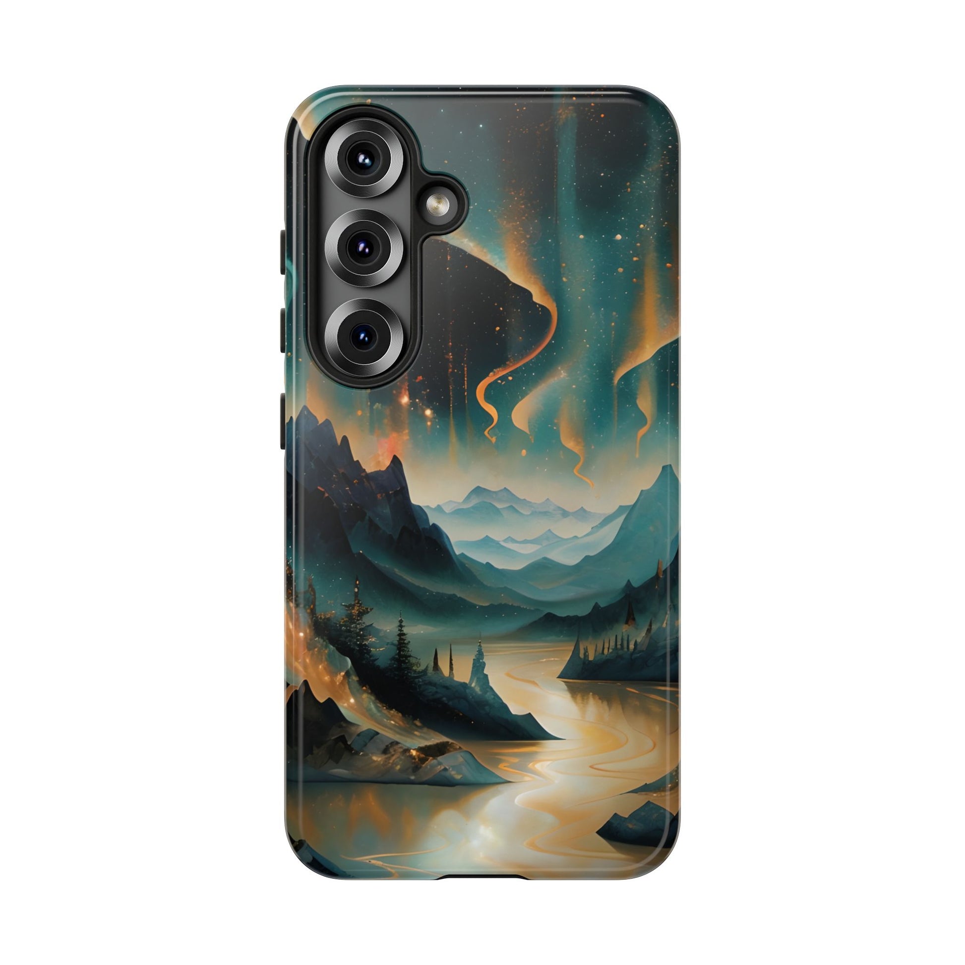 Aurora Dreamscape Samsung Galaxy S25 Tough Case - Artistic Northern Lights Cover - Premium Abstract Design