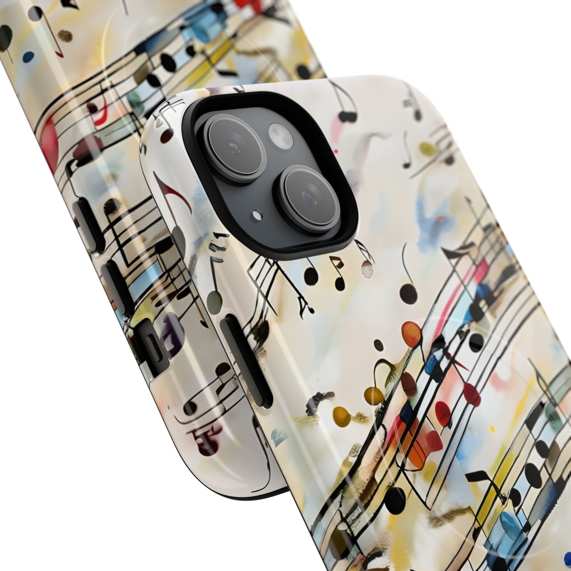 Melodic Flow Abstract Music Notes iPhone 15 Plus MagSafe Case