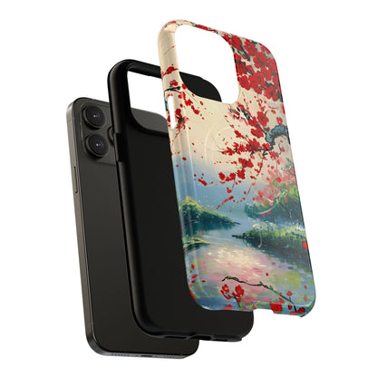 Crimson Blossom Lake iPhone MagSafe Case