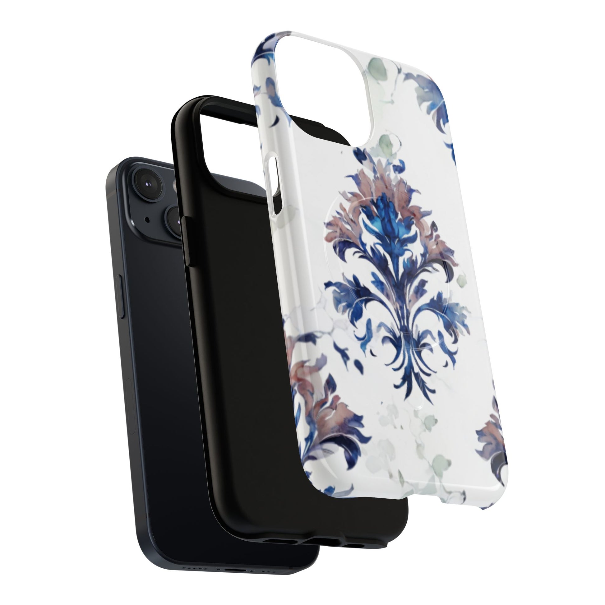 Dual-layer Delft Reverie iPhone MagSafe case showing shock absorbing protection
