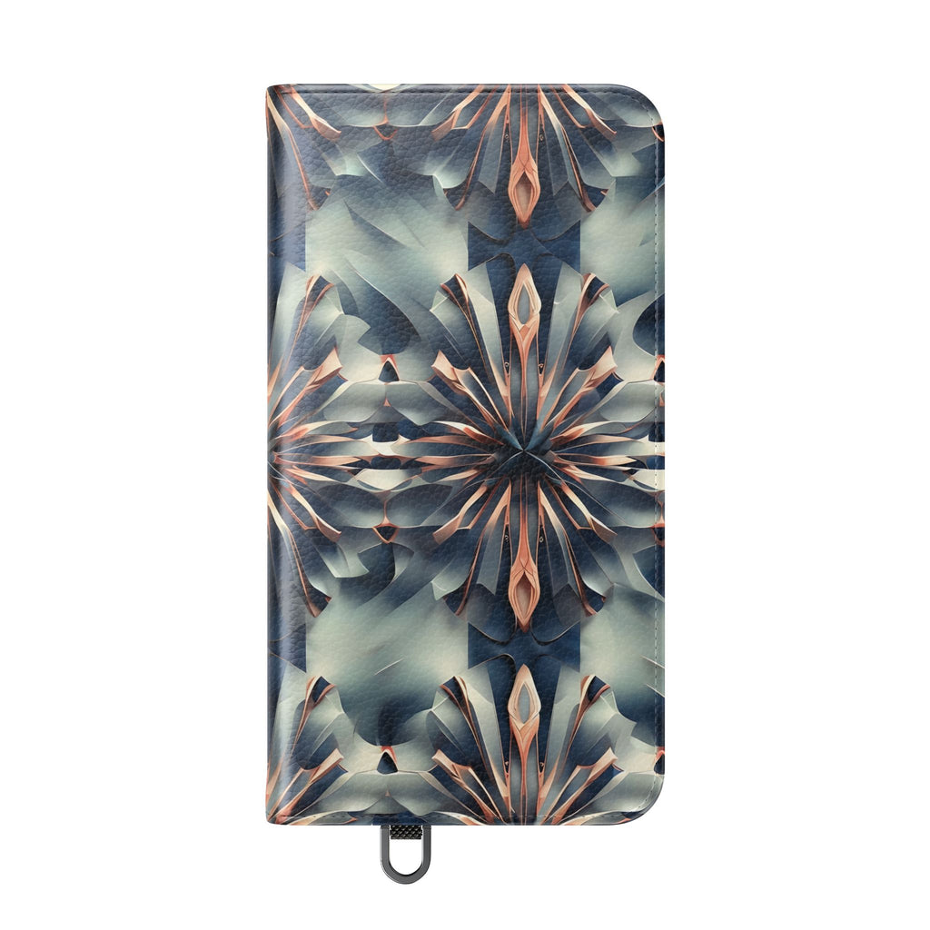 Obsidian Kaleidoscope Samsung Galaxy S24 Plus Wallet Case - Elegant Abstract Flip Cover with Card Slots