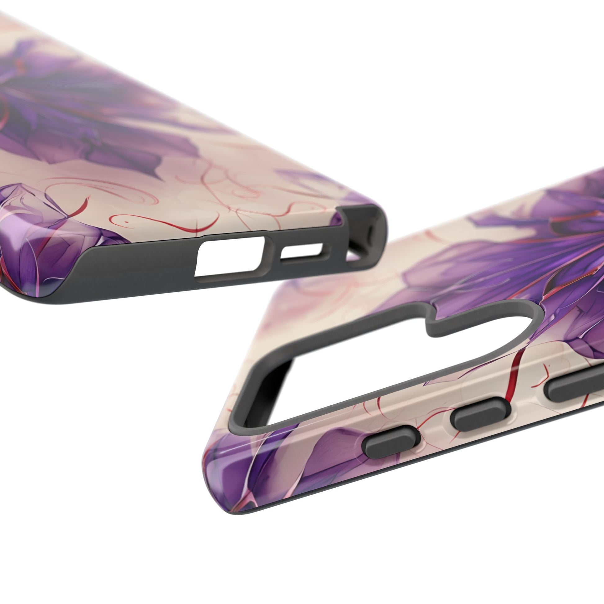 Violet Reverie - Kaleidoscope Collection Artistic Floral Burst - Samsung Galaxy S25 Ultra Tough Phone Case - Bold Purple Symmetrical Design