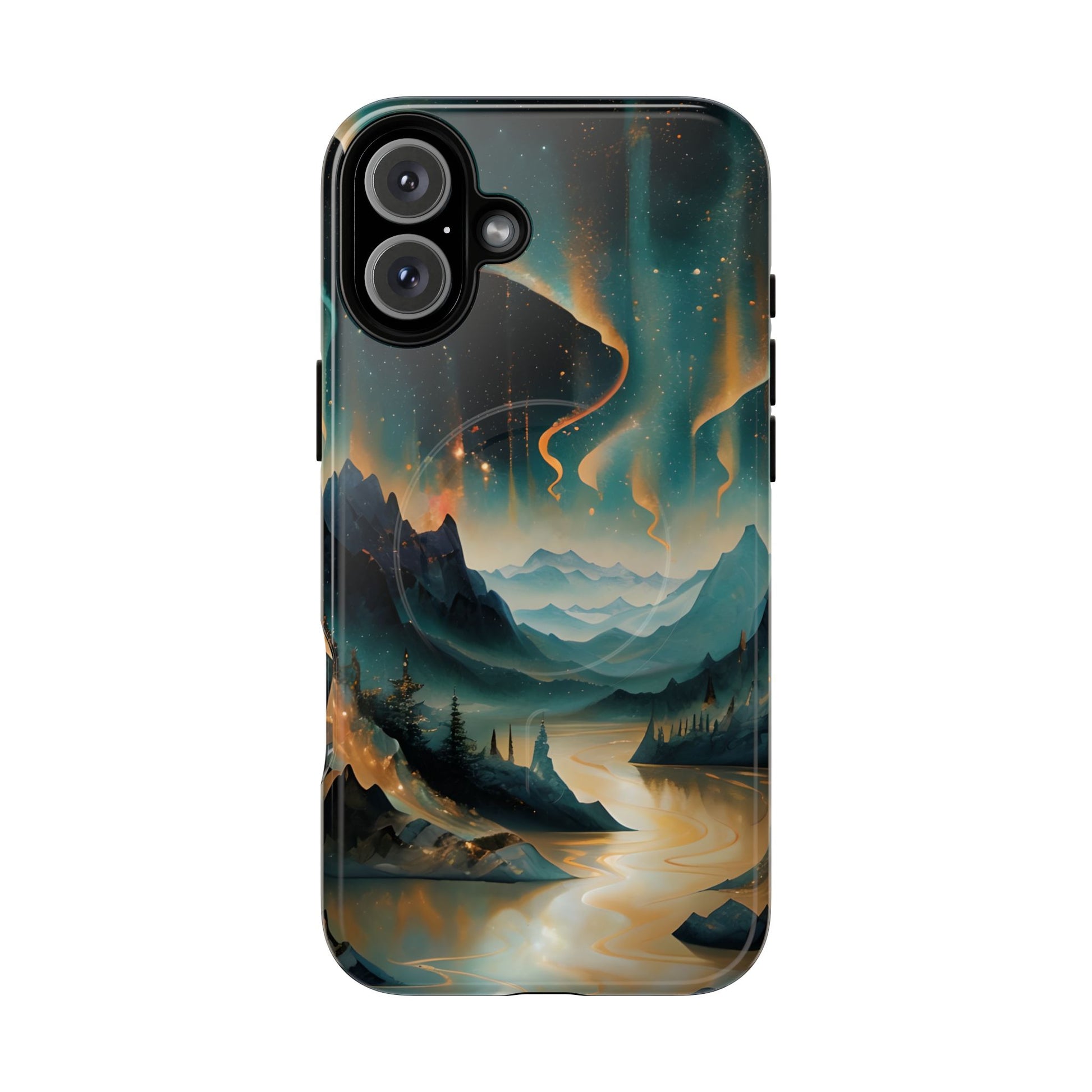 Aurora Dreamscape iPhone 16 Plus Case – Northern Lights Art, MagSafe Compatible, Tough Shockproof Cover